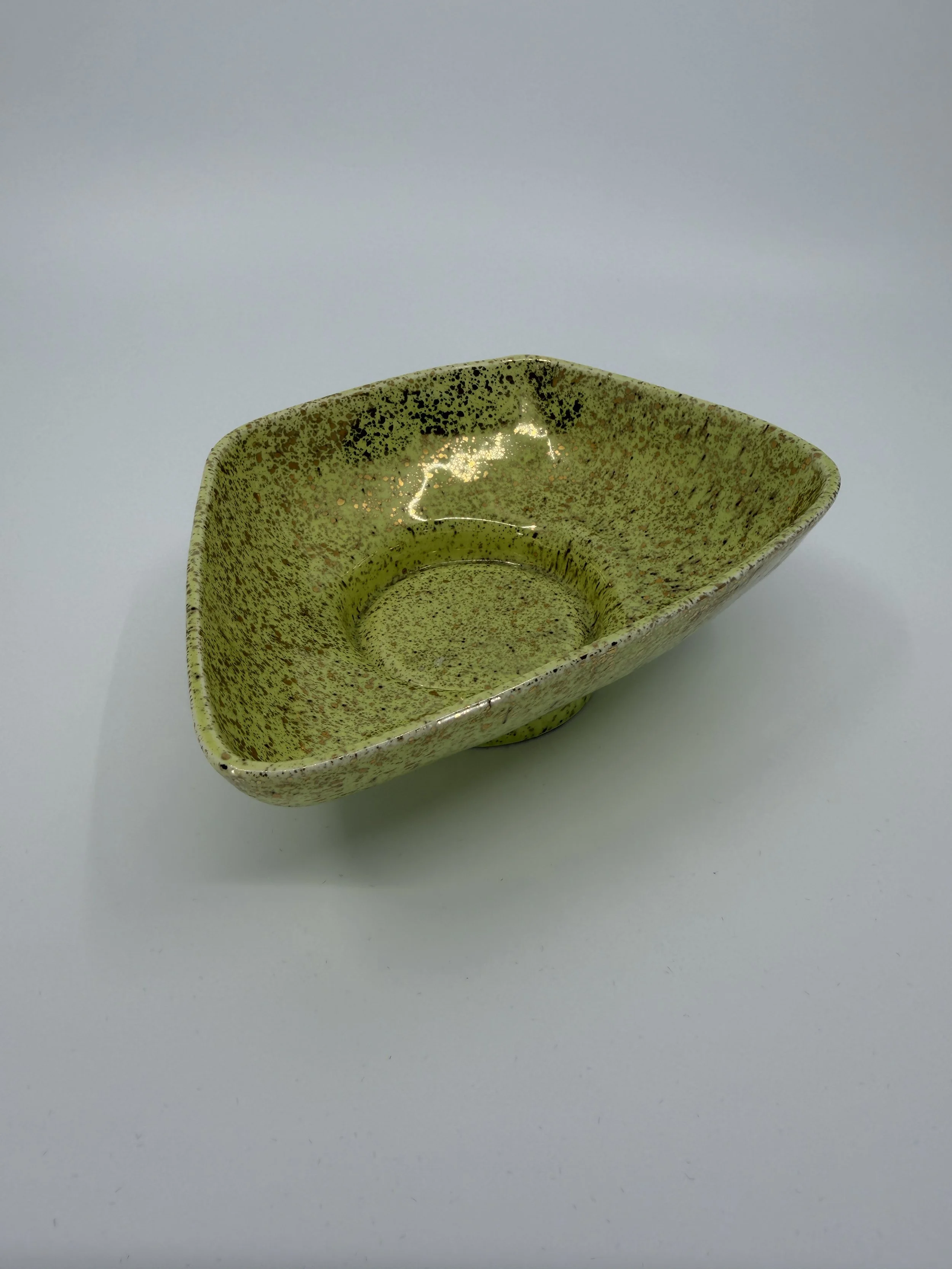 Mid-Century Modern Metallic Lime Green Dish