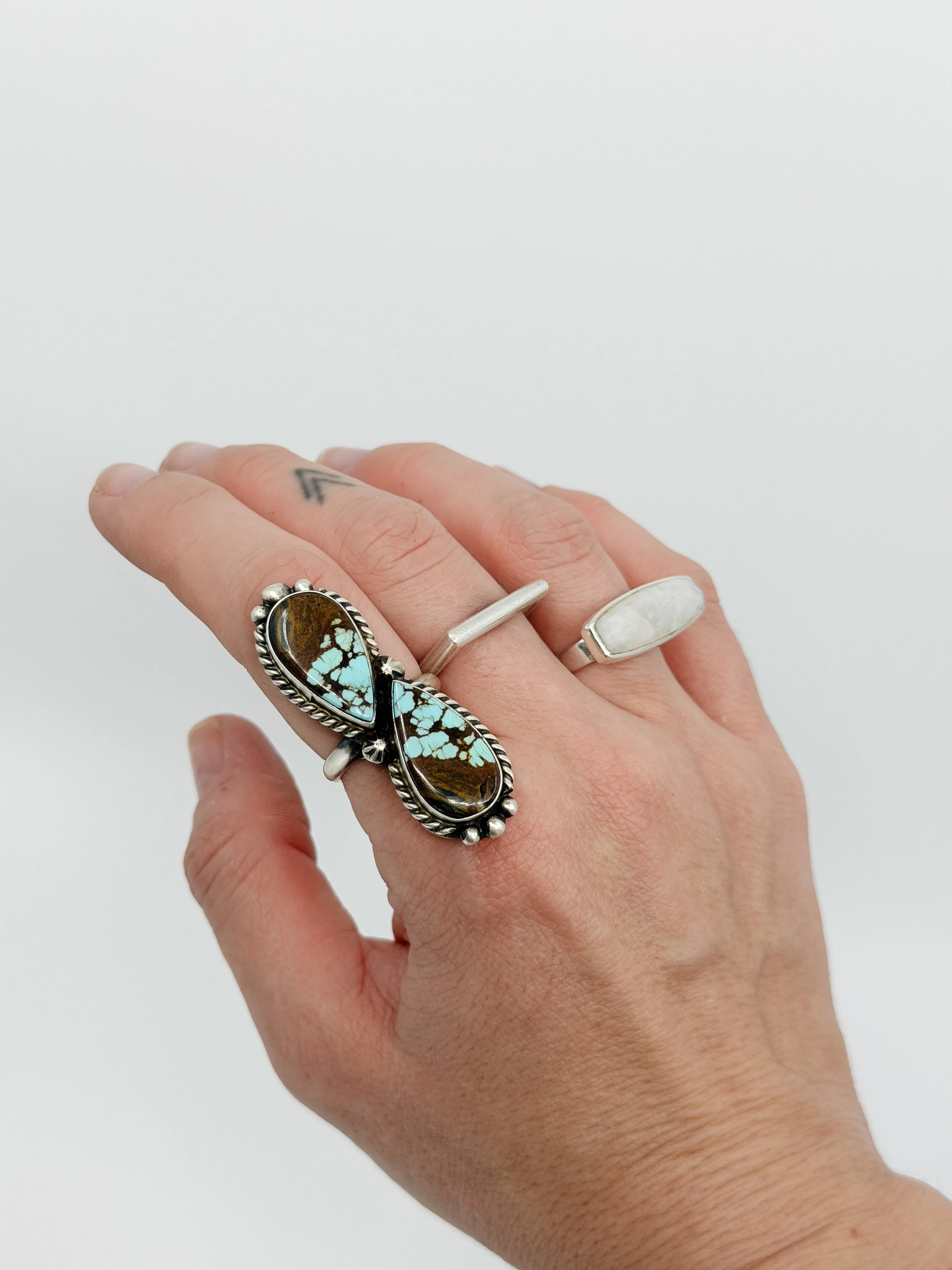 Statement Royston Turquoise Ring - Adjustable