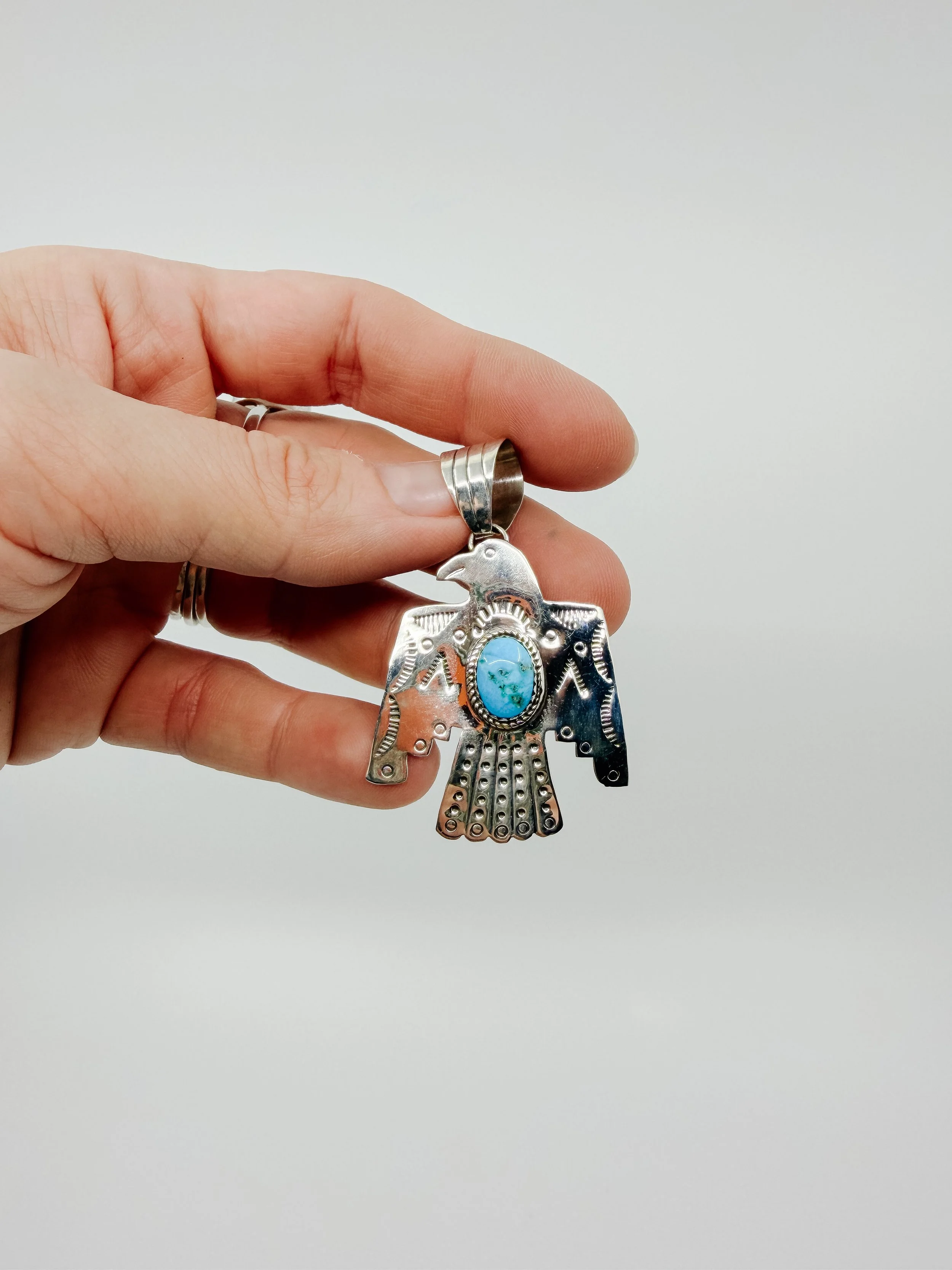 Vintage Style Thunderbird Necklace Pendant