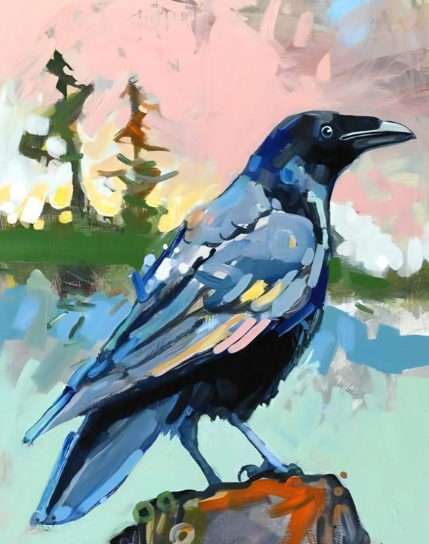 Acrylic Crow painting - Sunday September 13th at 1pm - 1459 Humboldt Rd. Chico