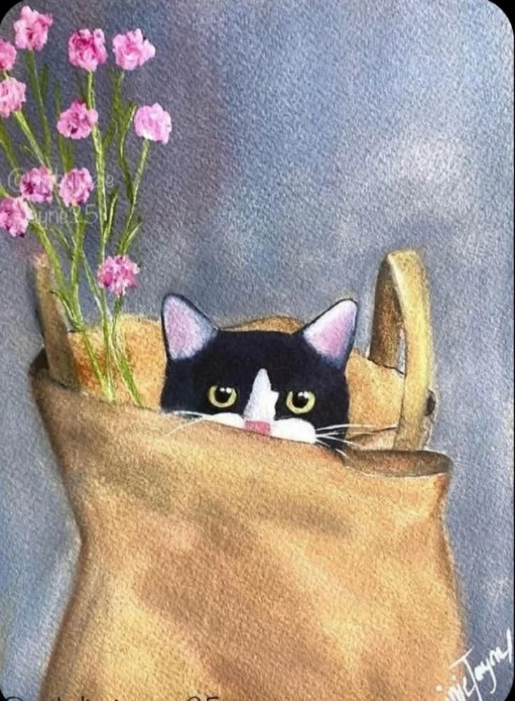 Zoom! Zoom! Tuesday September 15th @ 6.30pm - Watercolor Cat in the Bag