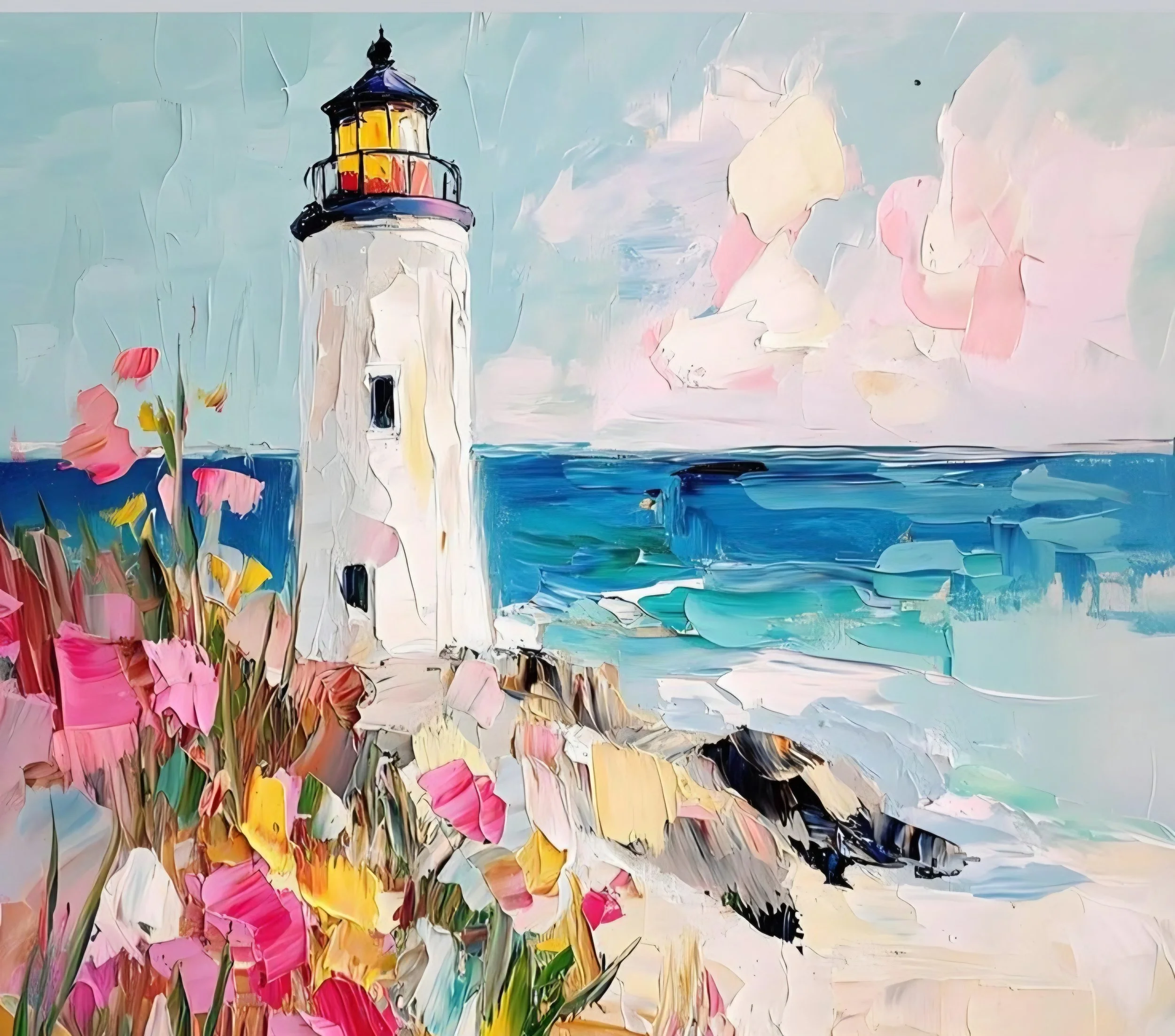 Friday night Acrylic - April 17 at 6pm @ Paradise Art Center - Lighthouse in Spring.