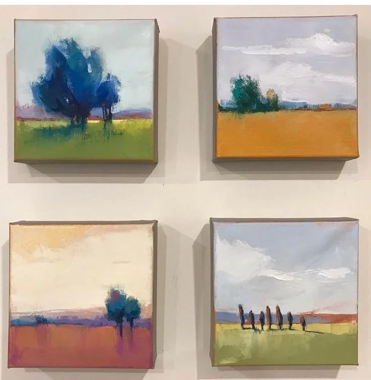 Sunday July 19 at 1pm - Acrylic  - 2 x mini abstract landscapes - 1459 Humboldt rd.