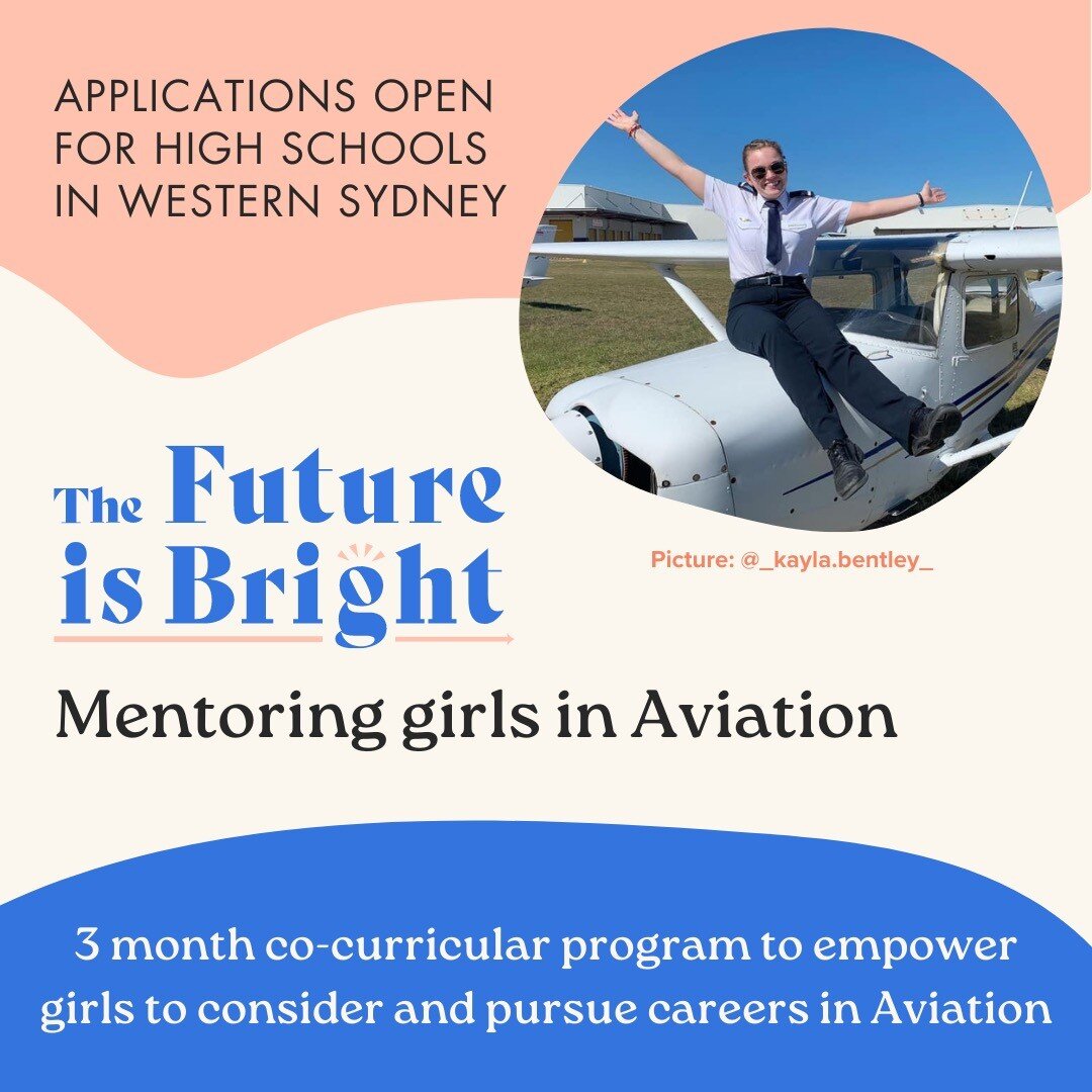 NEW AVIATION PROGRAM 🎉 Starting in August 2022

Attention High Schools across Western Sydney!

The Future is Bright in Aviation is running a 3 month mentoring program to connect high school girls to the world of aviation. 

Learn more and register y