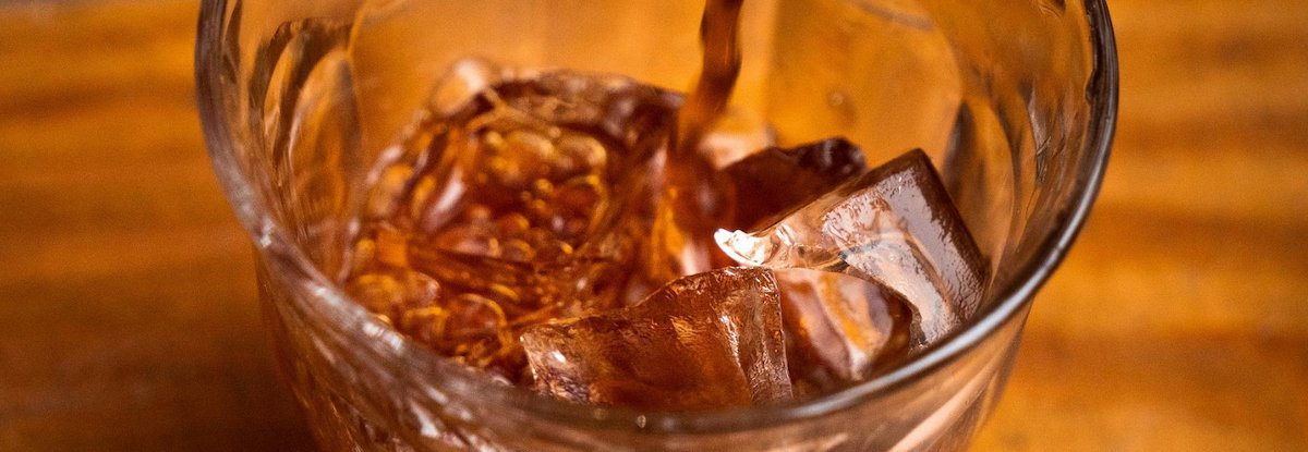 Cold brew poured over ice.