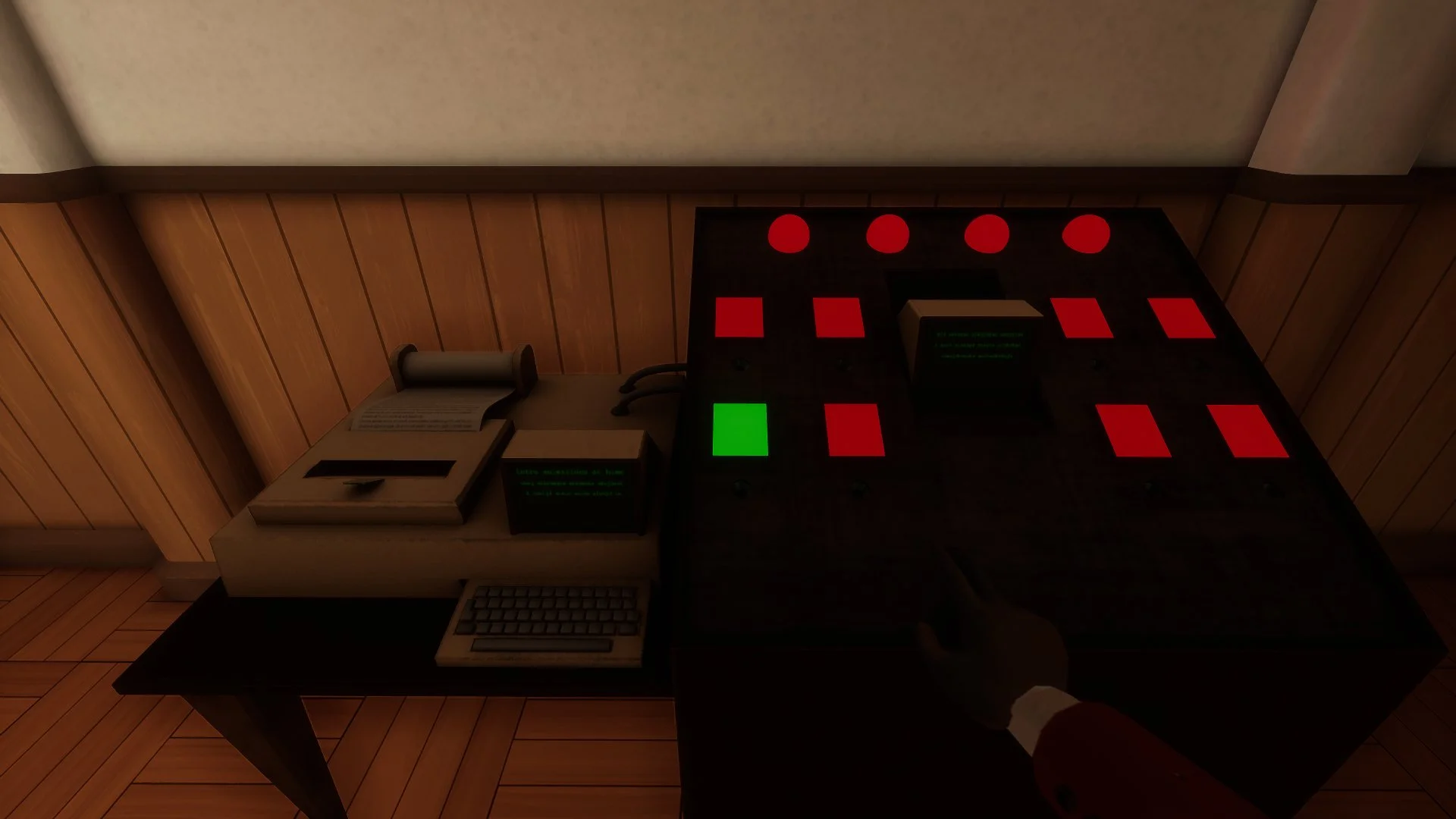 A player faxing a document at a fax machine.