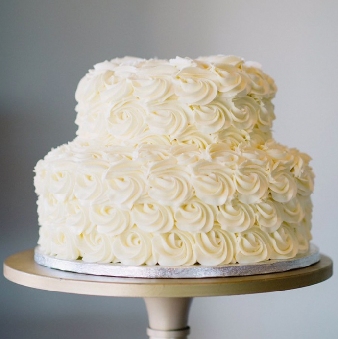 2-tier Pink & White Cake – Lark Cake Shop
