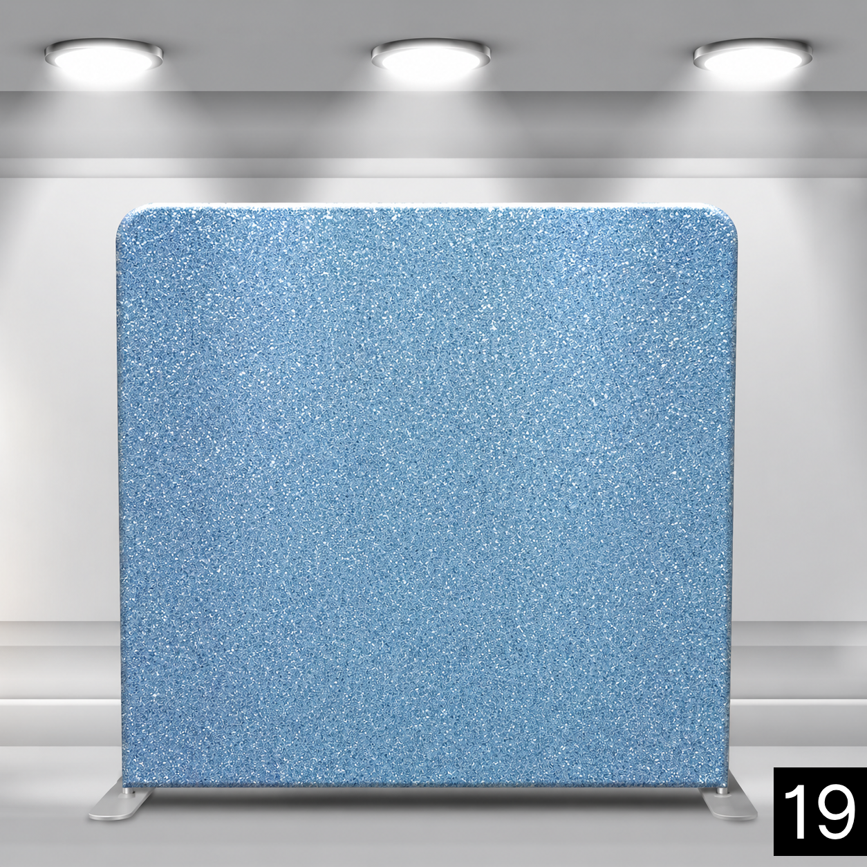 All-over light blue glitter with silver sparkle accents. Soft and celebratory. Great for baby showers, baptisms, quinceañeras, and birthday parties