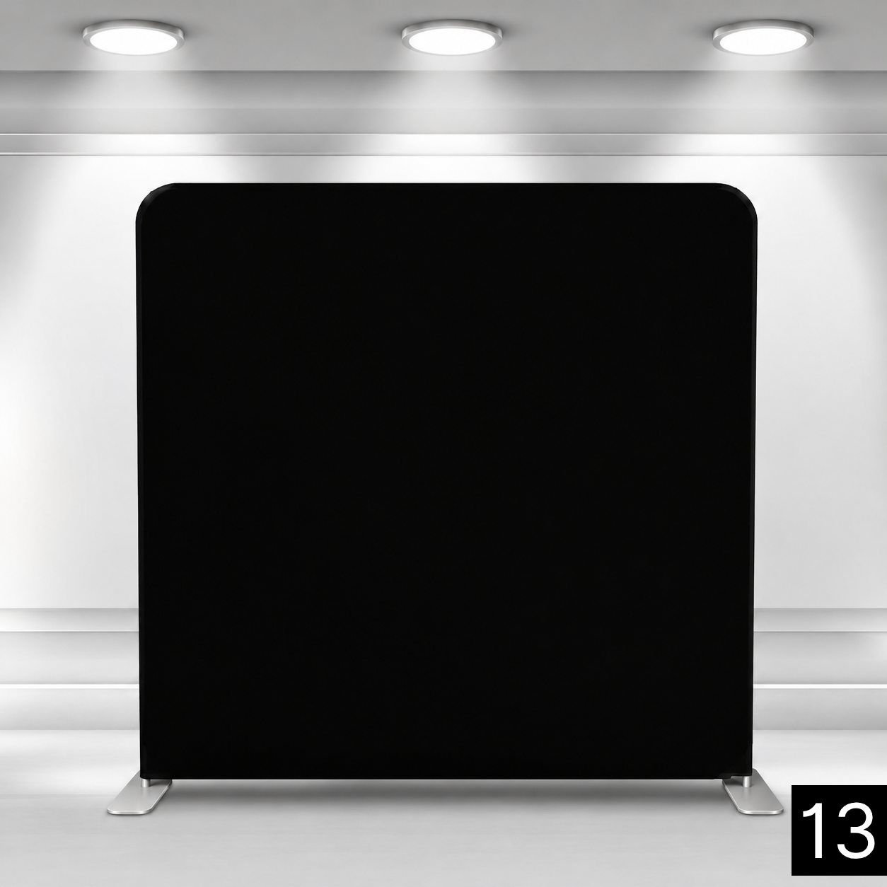 Clean, solid matte black backdrop. A true classic that works with any outfit and any event type. Makes colors and details in photos pop