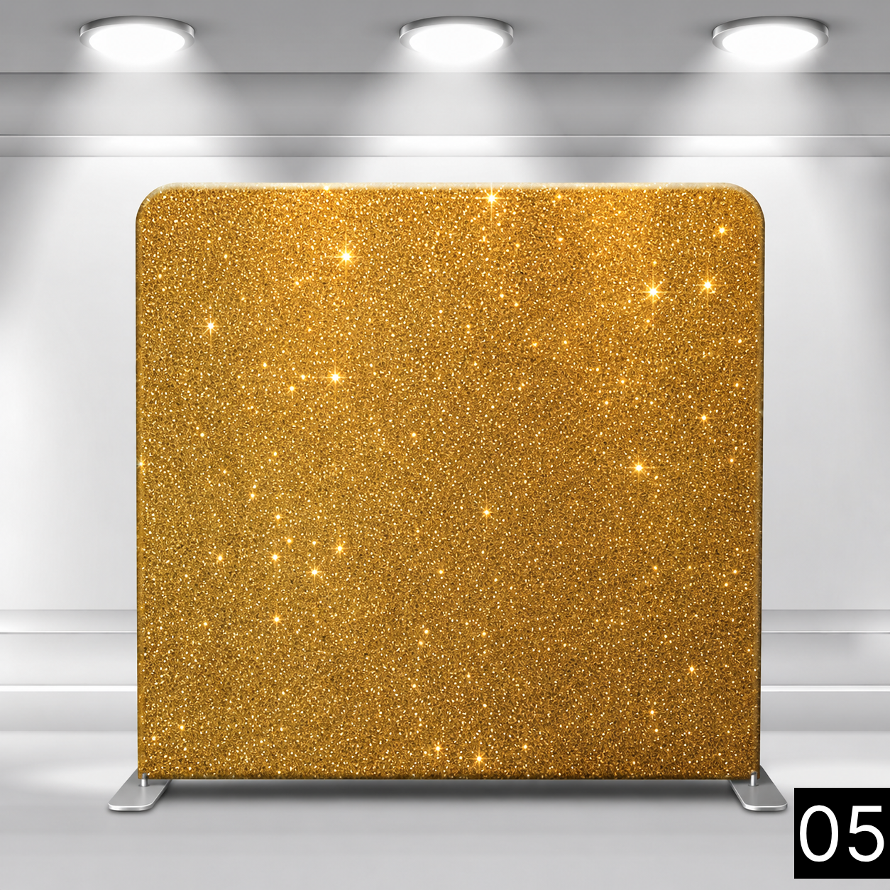 All-over warm gold glitter with sparkling star accents. Bold and festive. Great for birthdays, New Year's Eve, award ceremonies, and any celebration needing a glamorous touch