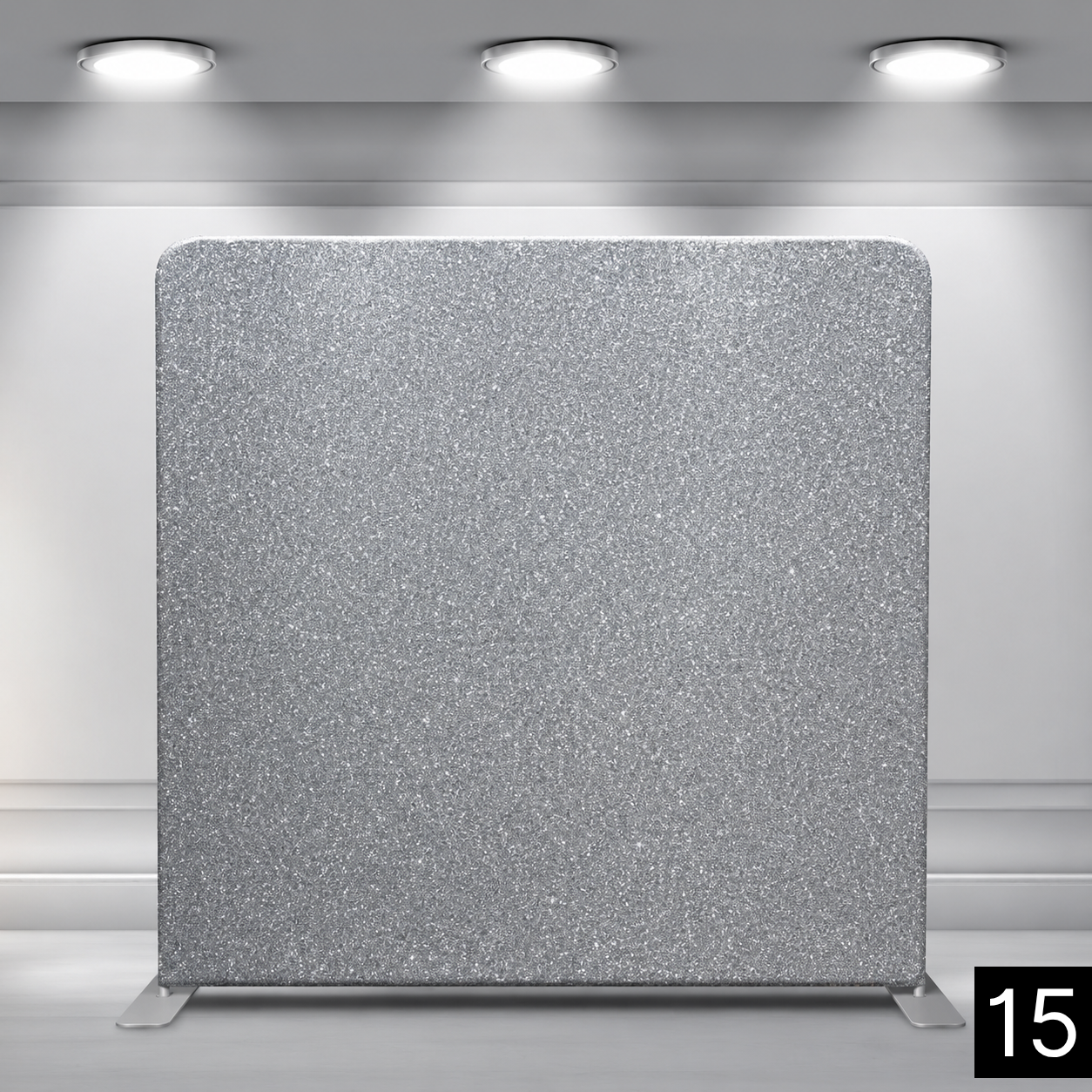 All-over silver glitter texture. Versatile and sophisticated. Works well for weddings, anniversaries, New Year's Eve, and any event with a silver color scheme