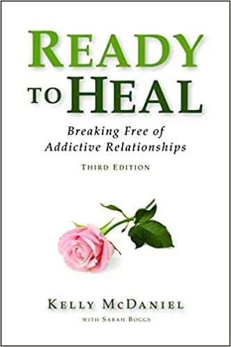 "Ready to Heal" book cover with green text and a pink rose.