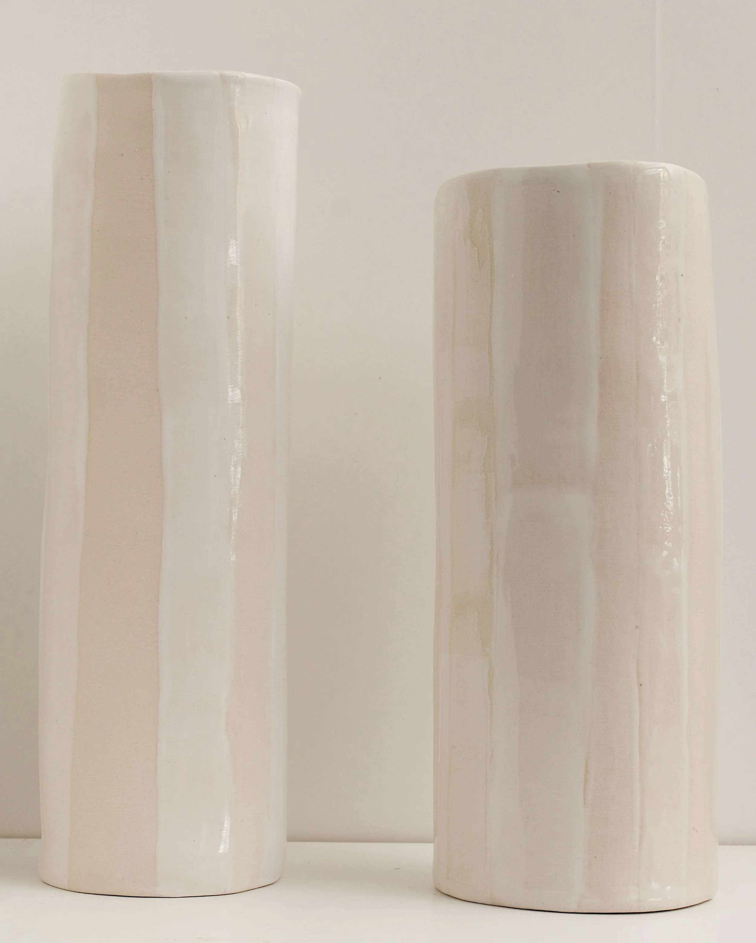 Variety Stripe Vase White