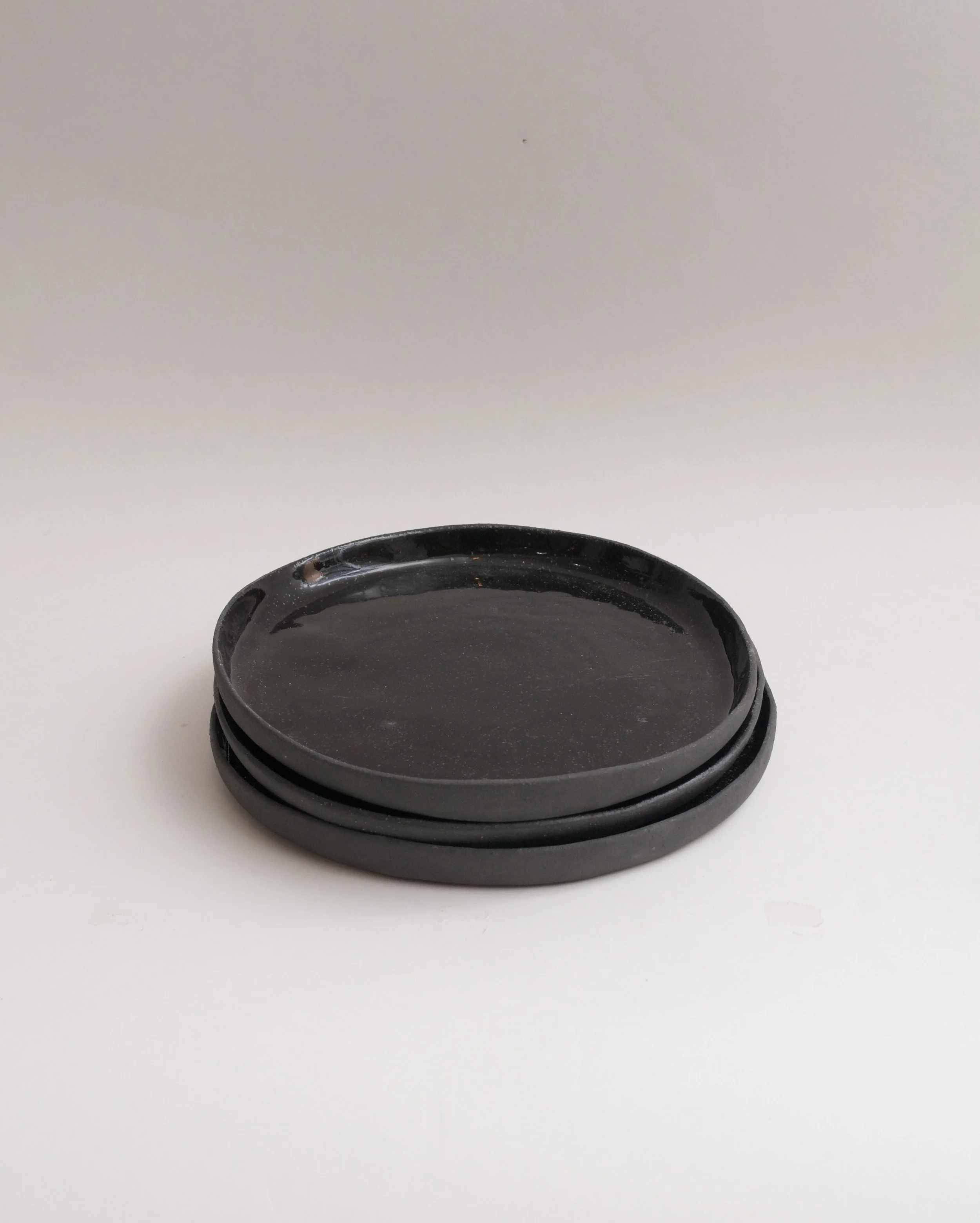 Breakfast Plate #1 Set of 3 Charcoal/Obsidian