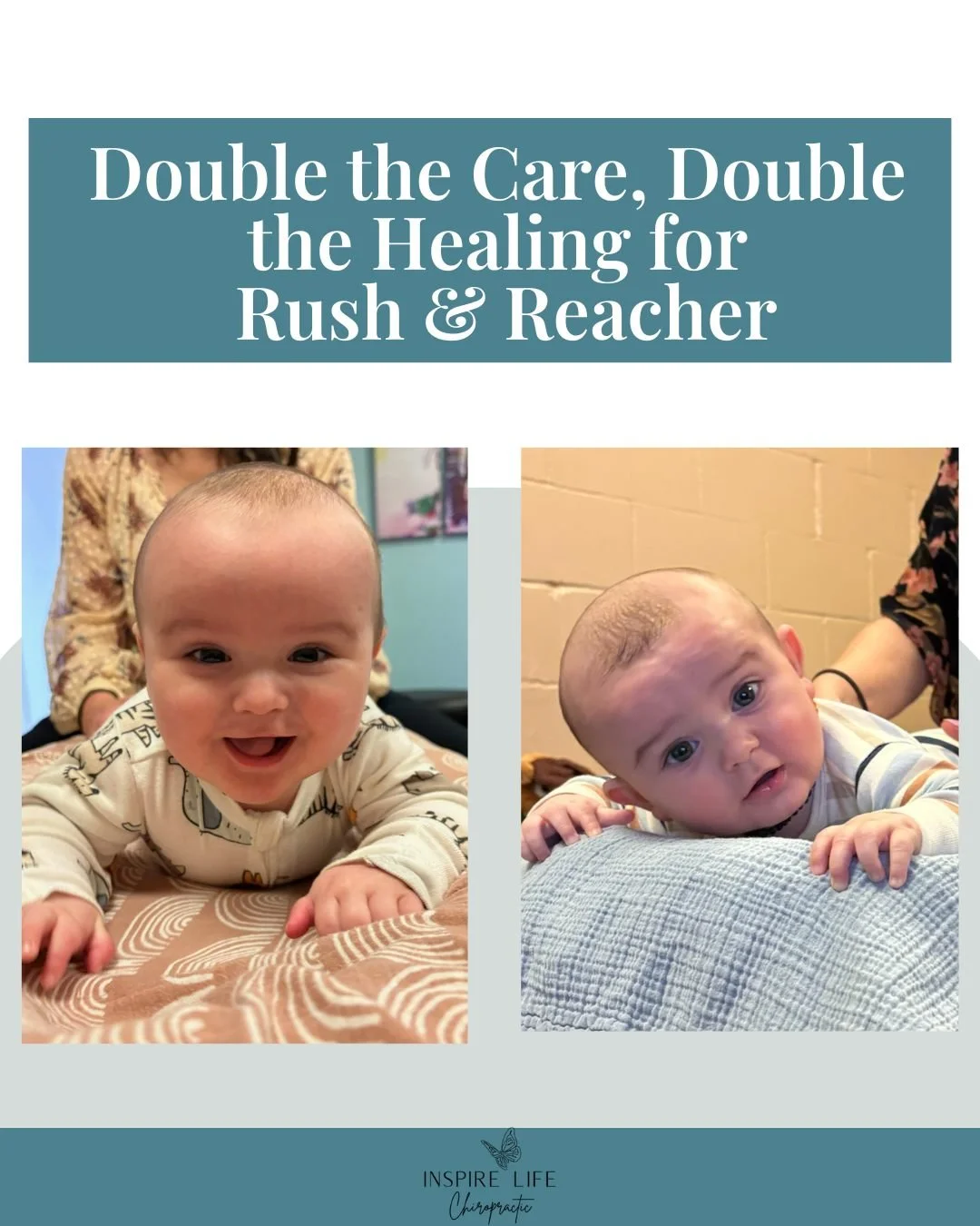 🌟 Twin Success Story: Rush & Reacher’s Journey! 💙💜
When Julianne first brought in her twin boys, Rush and Reacher, they were facing unique but equally challenging struggles.
👶 Rush had severe reflux after every feeding, stiffness thro