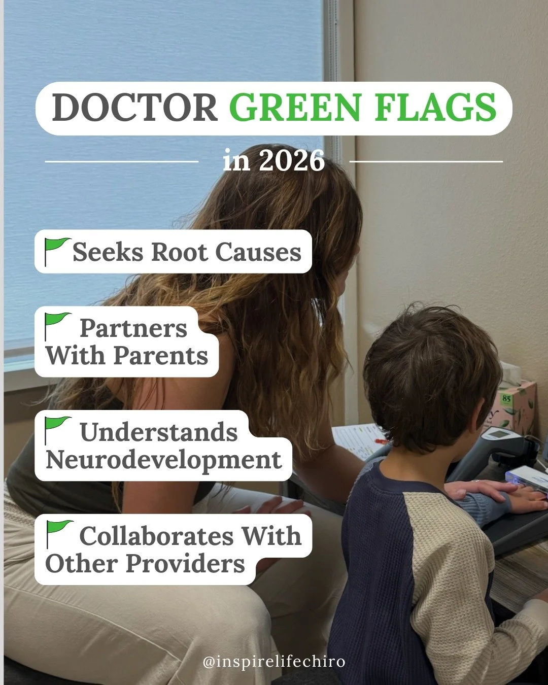 The absolute best doctor for your kids and your family has these green flags:
✅ Seeks Root Causes
✅ Understands Neurodevelopment
✅ Collaborates with other providers
✅ Partners with parents
Parents, your doctor should be open-minded, empathetic, conne