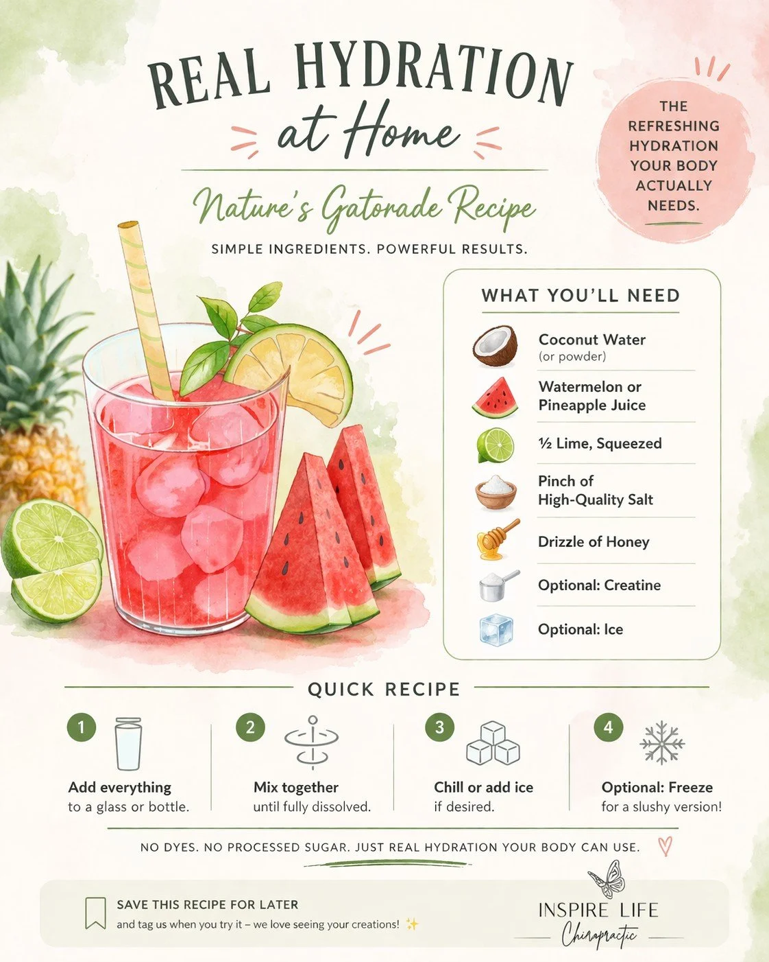 Missed our in-office tasting this week? We&rsquo;ve got you 💧✨

If you didn&rsquo;t get a chance to try our &ldquo;Nature&rsquo;s Gatorade,&rdquo; here&rsquo;s your sign to make it at home and feel the difference REAL hydration can make 🙌

This isn