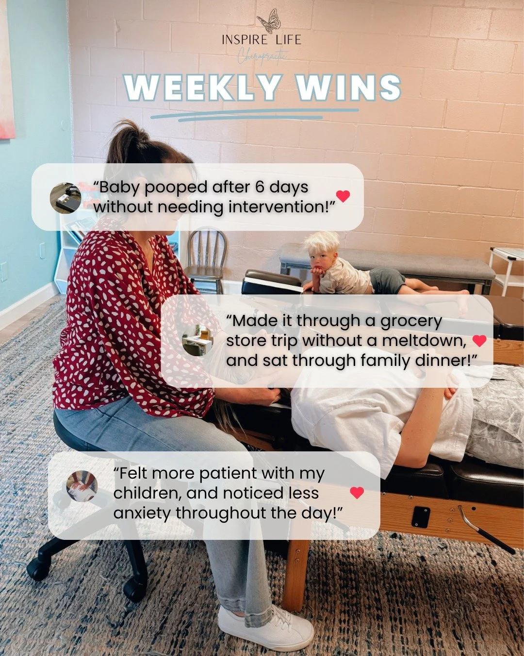 ✨ Weekly Wins ✨

One of our favorite things each week is celebrating the little victories that often become the biggest milestones. 💚

This week we celebrated:
👶 A baby who finally pooped after 6 days
💤 Better sleep for both kids and parents
😊 Ca