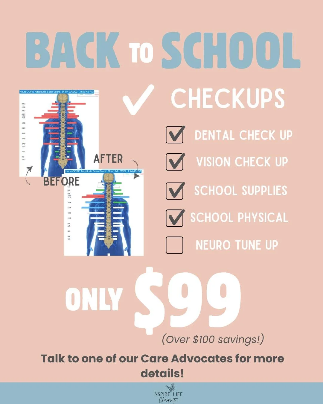 You're getting the backpacks. The lunchboxes. The school supplies. 🎒

You're scheduling the dental checkup, the vision exam, and the school physical.

But who's checking the nervous system?

Your child's nervous system is behind every milestone they