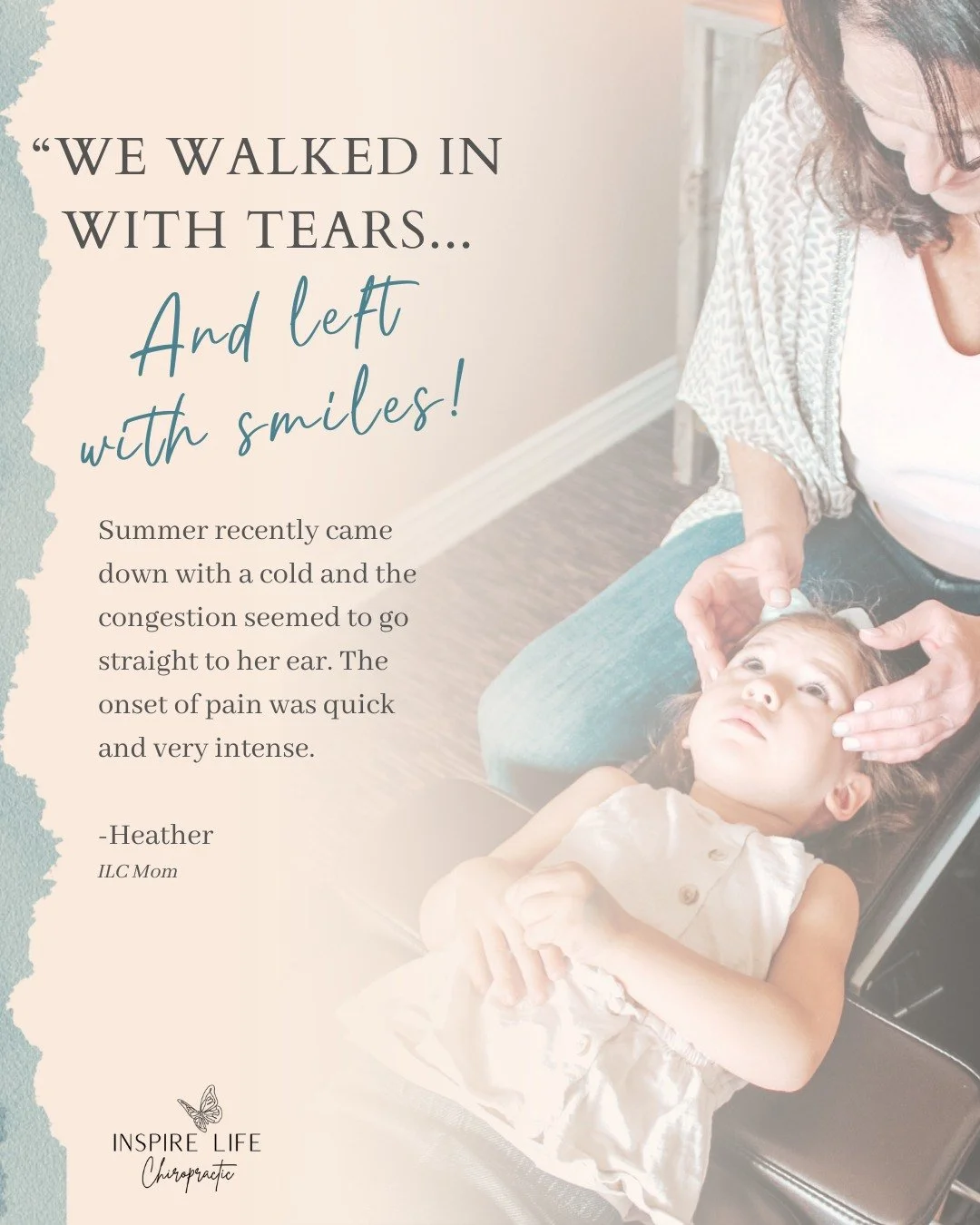 Ear infections can turn a normal day upside down FAST. 🤍

For this ILC mom, it started with a cold and congestion, and before long, her little girl was in intense ear pain.

&ldquo;We walked in in tears and left shortly after with smiles.&rdquo;

Af