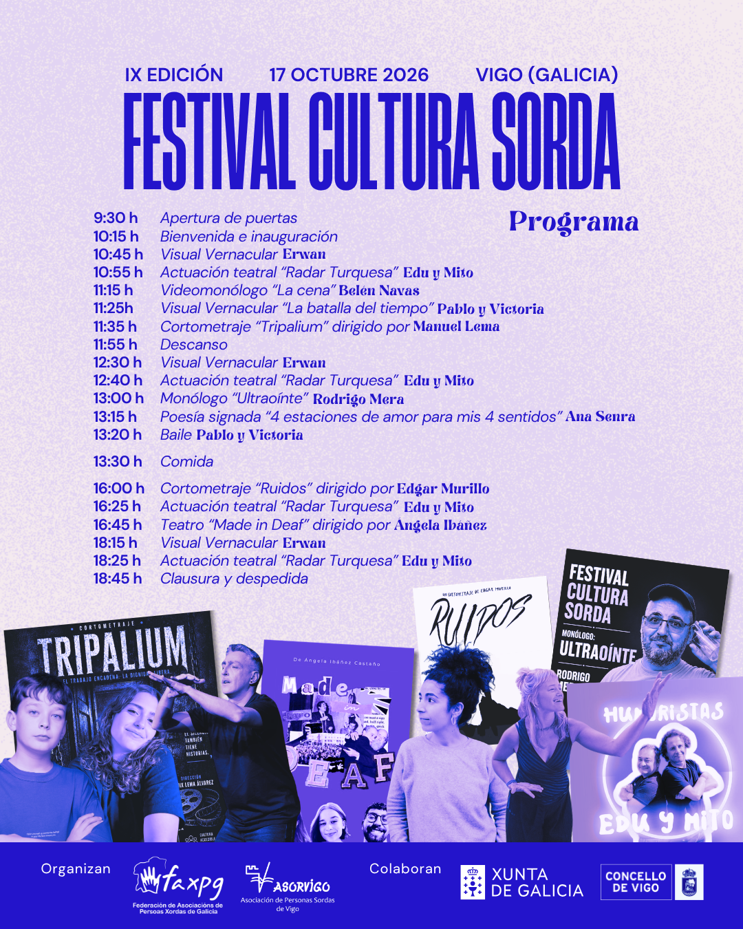 Programación Festival Cultura Sorda de Galicia en Vigo.