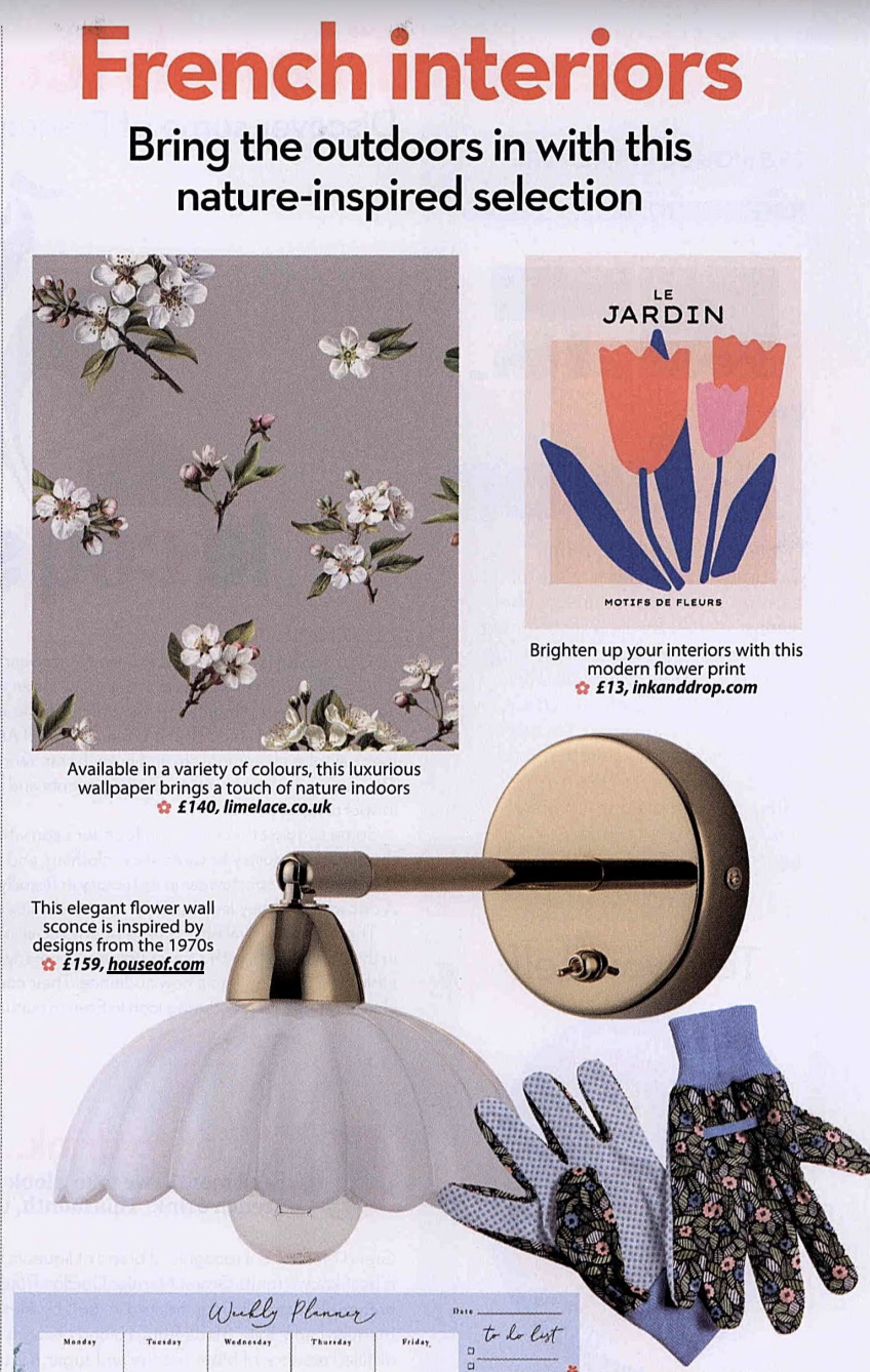 French Property News - French Interiors - White Flower Sconce Wall Light