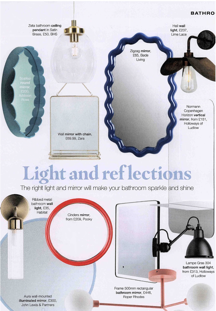 House Beautiful - Supplement - The Bathroom Edit - Pink 3 Light Flush