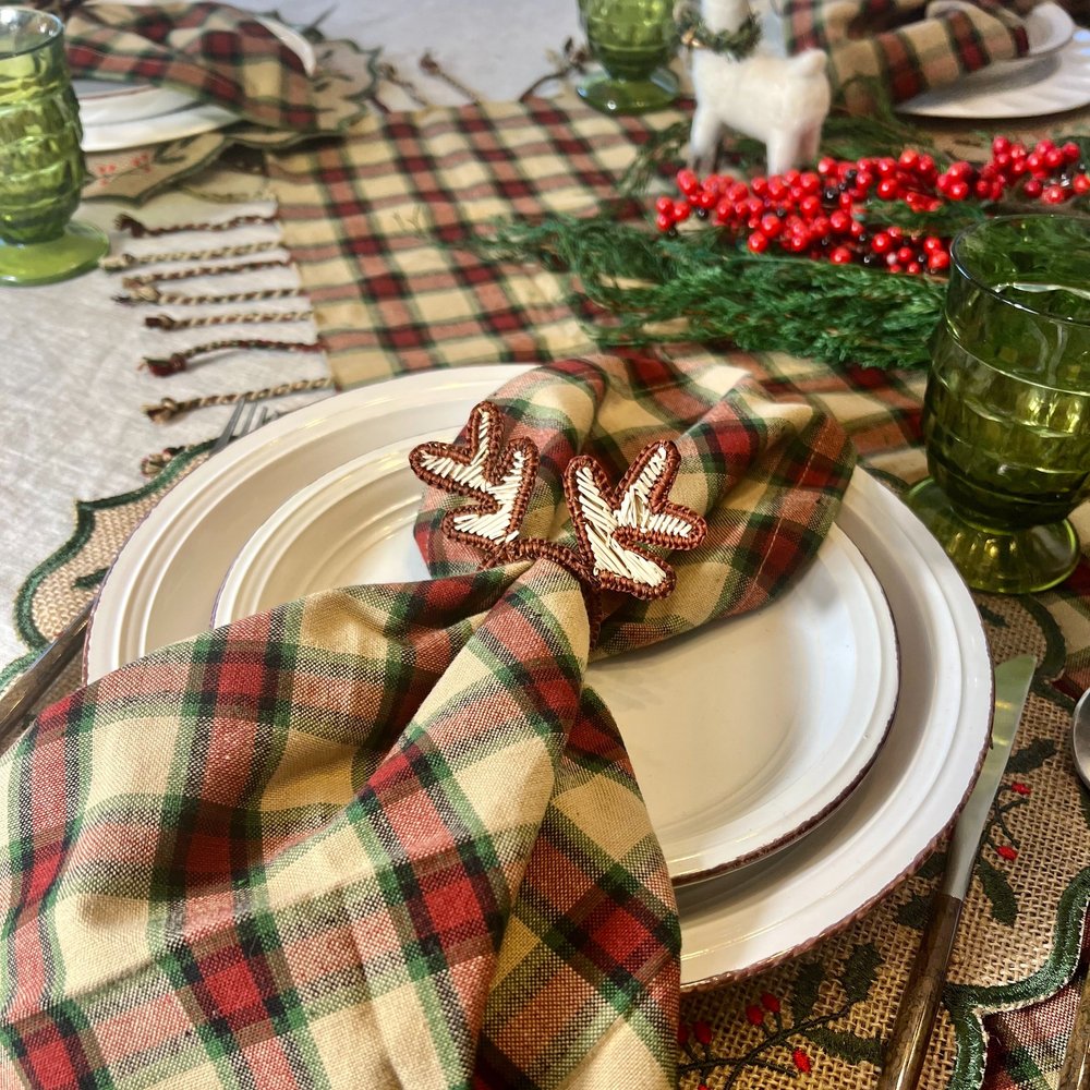 Team Rudolph Christmas napkin rings, Christmas table decor, holiday de