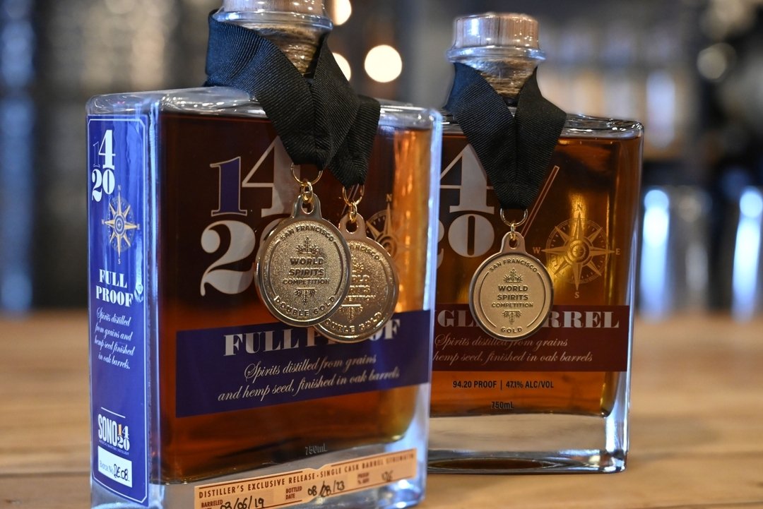 1420 Full Proof and 1420 Single Barrel are just two of our award-winning bourbons. Did you know? Our mash is made from 75% corn, 15% rye and 10% hemp seed.🌿 It provides a wonderful nutty finish to an already exquisite flavor profile.
Comment emoji ?