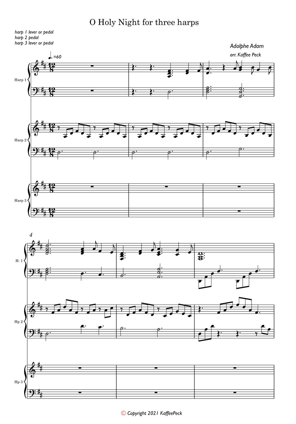 O Holy Night Sheet Music – Learning the Harp