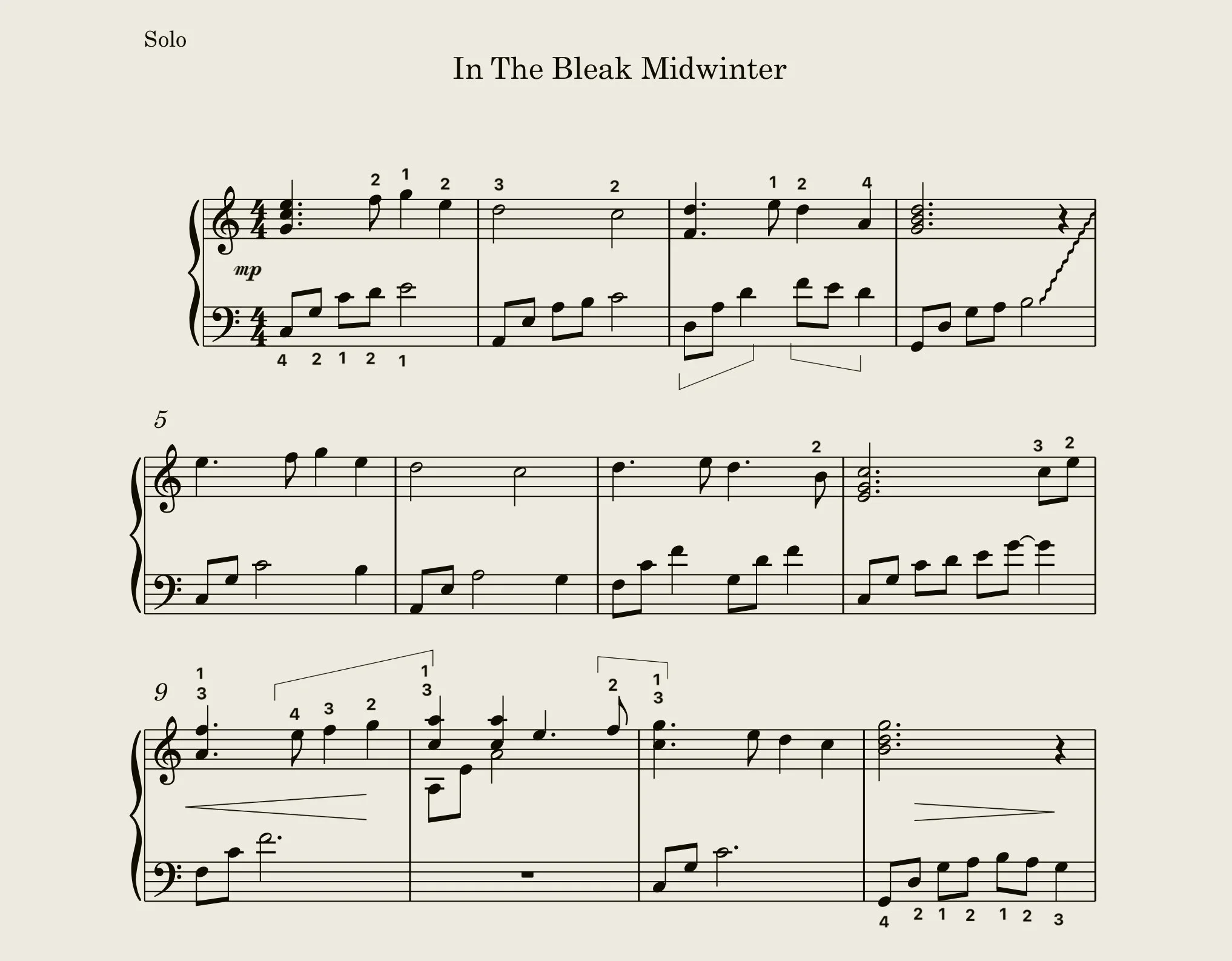 Partition Pour Harpe 'In The Bleak Midwinter' - Recueil De Musique Classique Pour Harpistes