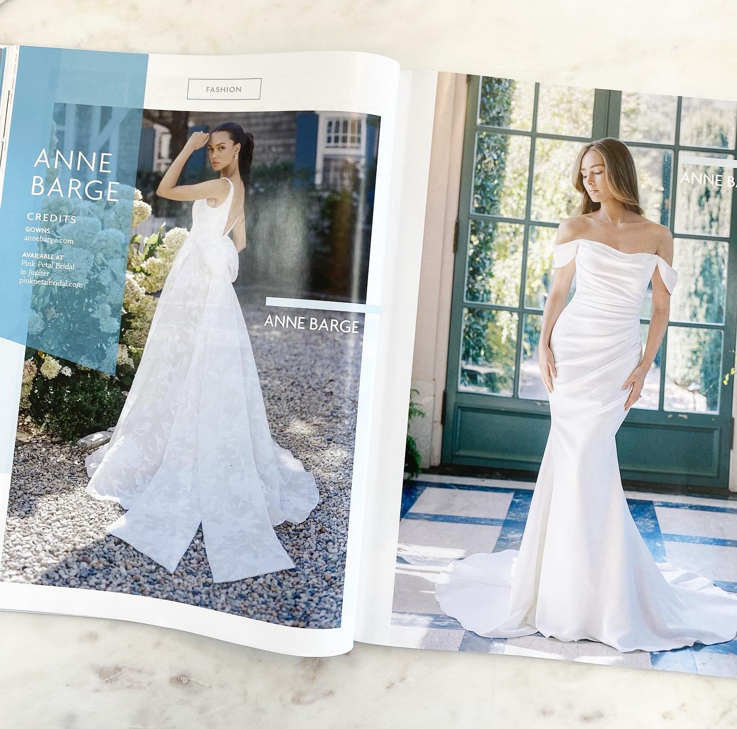 Modern-Classic-Timeless @annebarge Loving the features in @flweddingsmagazine Two of my favorite designs. Naomi &amp; Liberty both from the Blue Willow collection. Book your 2 hour private bridal appointment to find your dream dress!!👗
.
.
#dreamwed