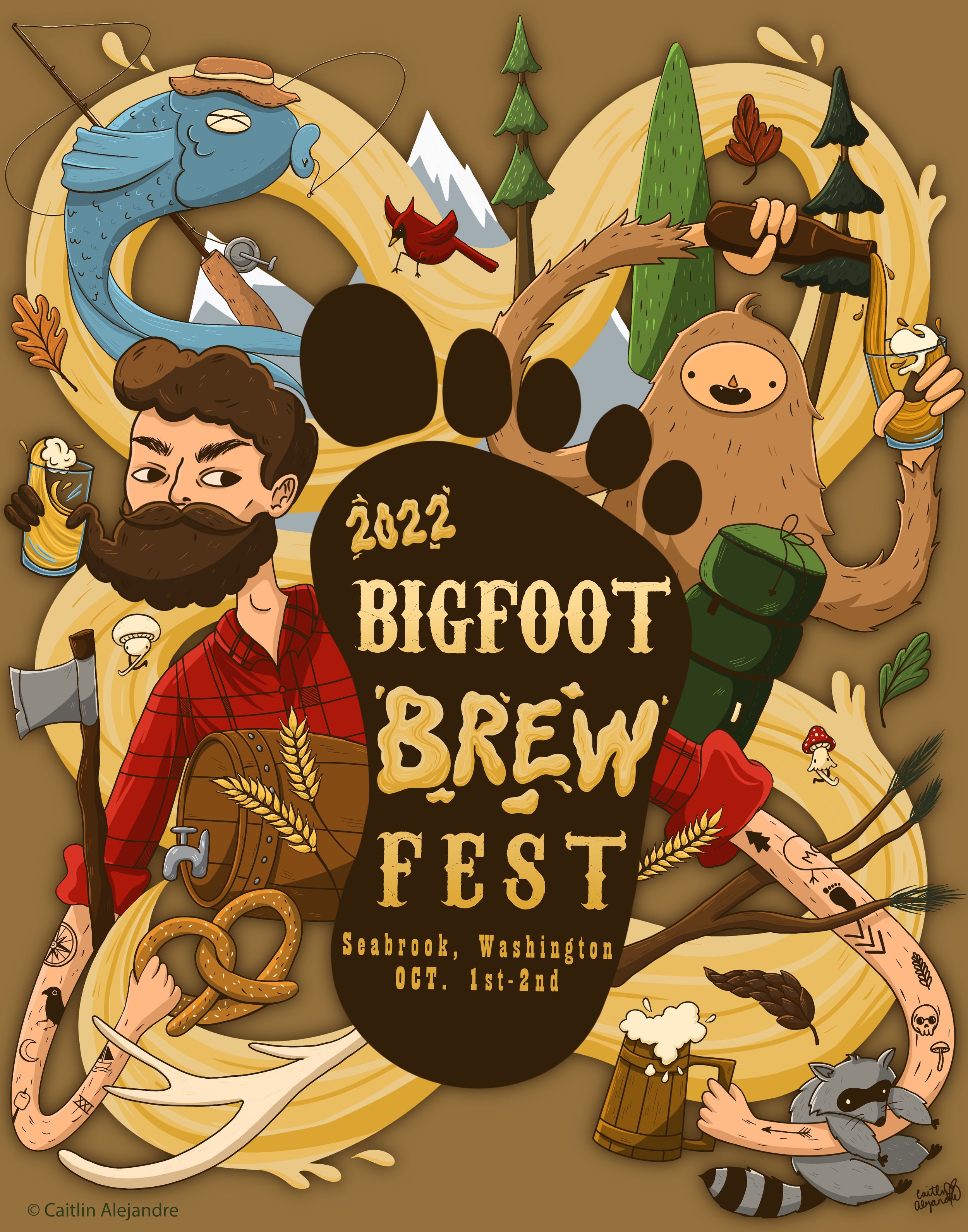 "Bigfoot Brew Fest". Digital. 2021. 11" x 14".