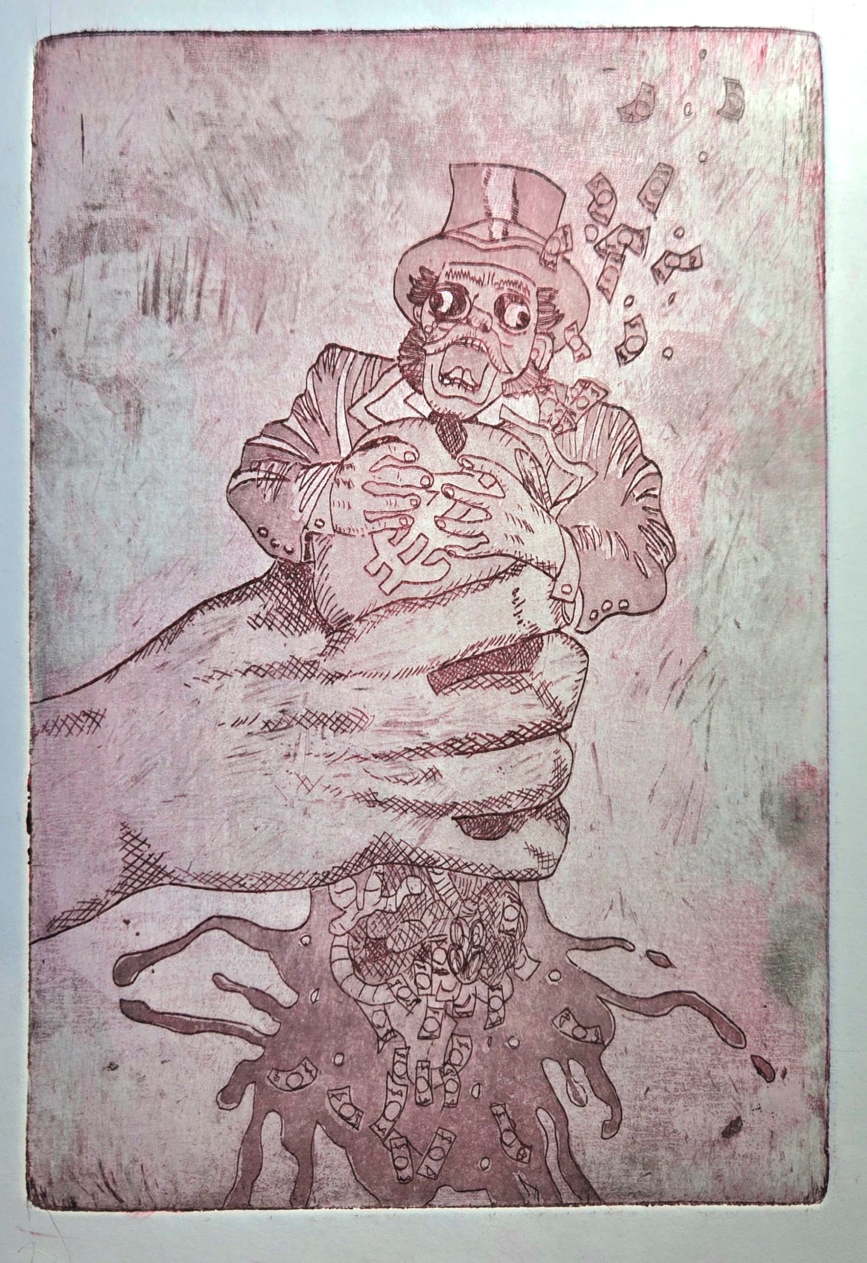 Untitled 1, 2025, Copper Plate Print, 10"x6"