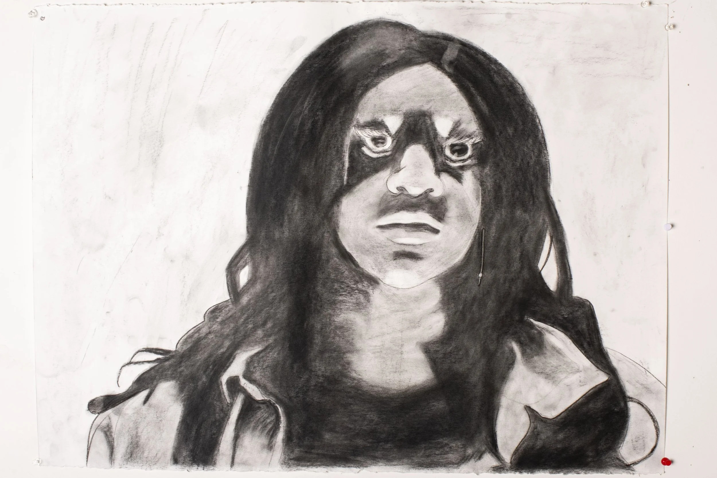 Judi Love Portrait, 2023, Charcoal on paper, 22”x30”