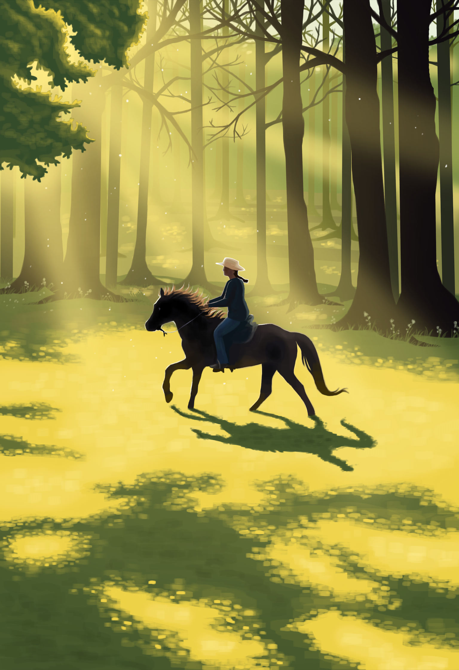 "A Sunny Gallop" 2022 10" x 15"
Adobe Photoshop