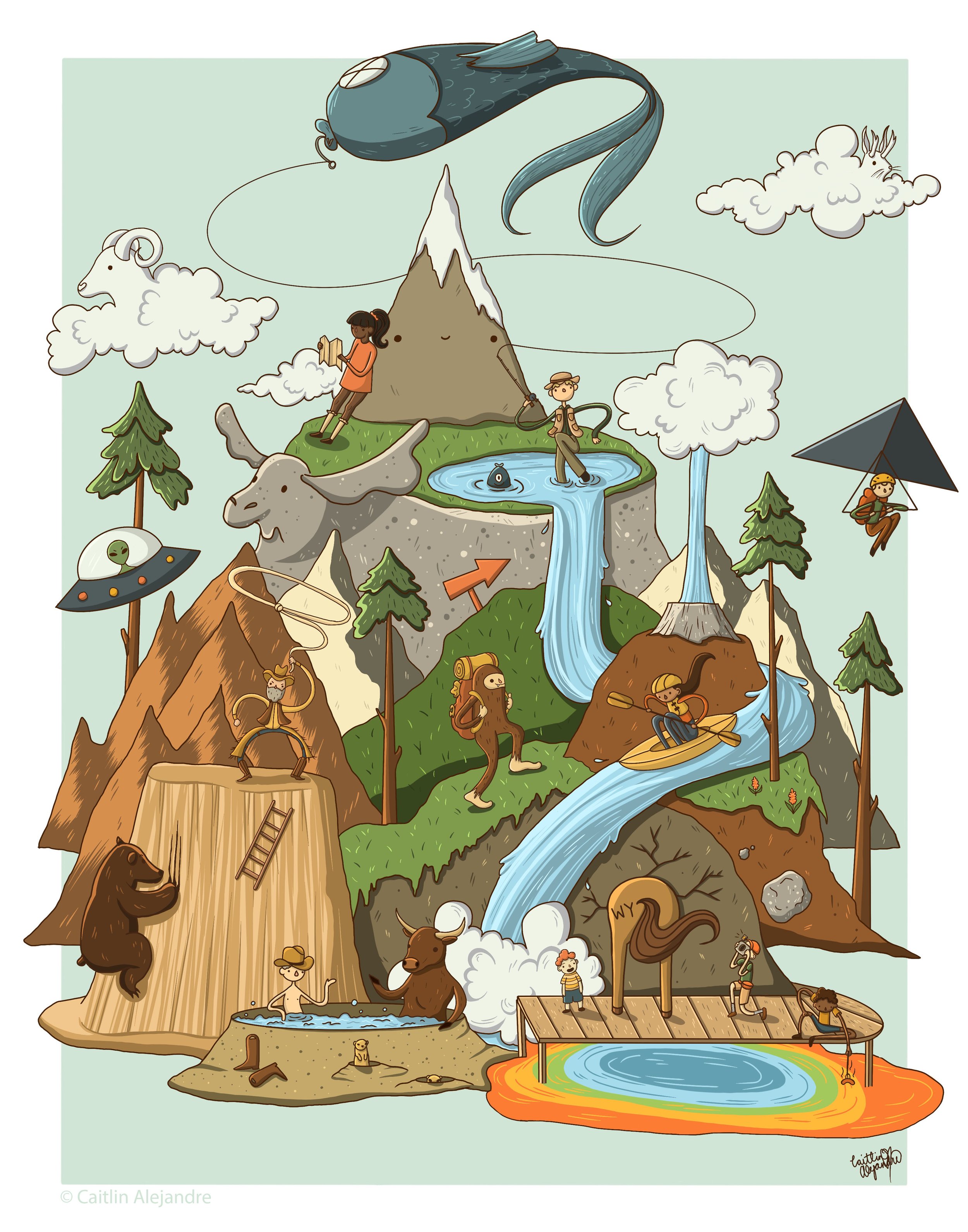 "Wild Wyoming". Digital. 2021. 11" x 14".