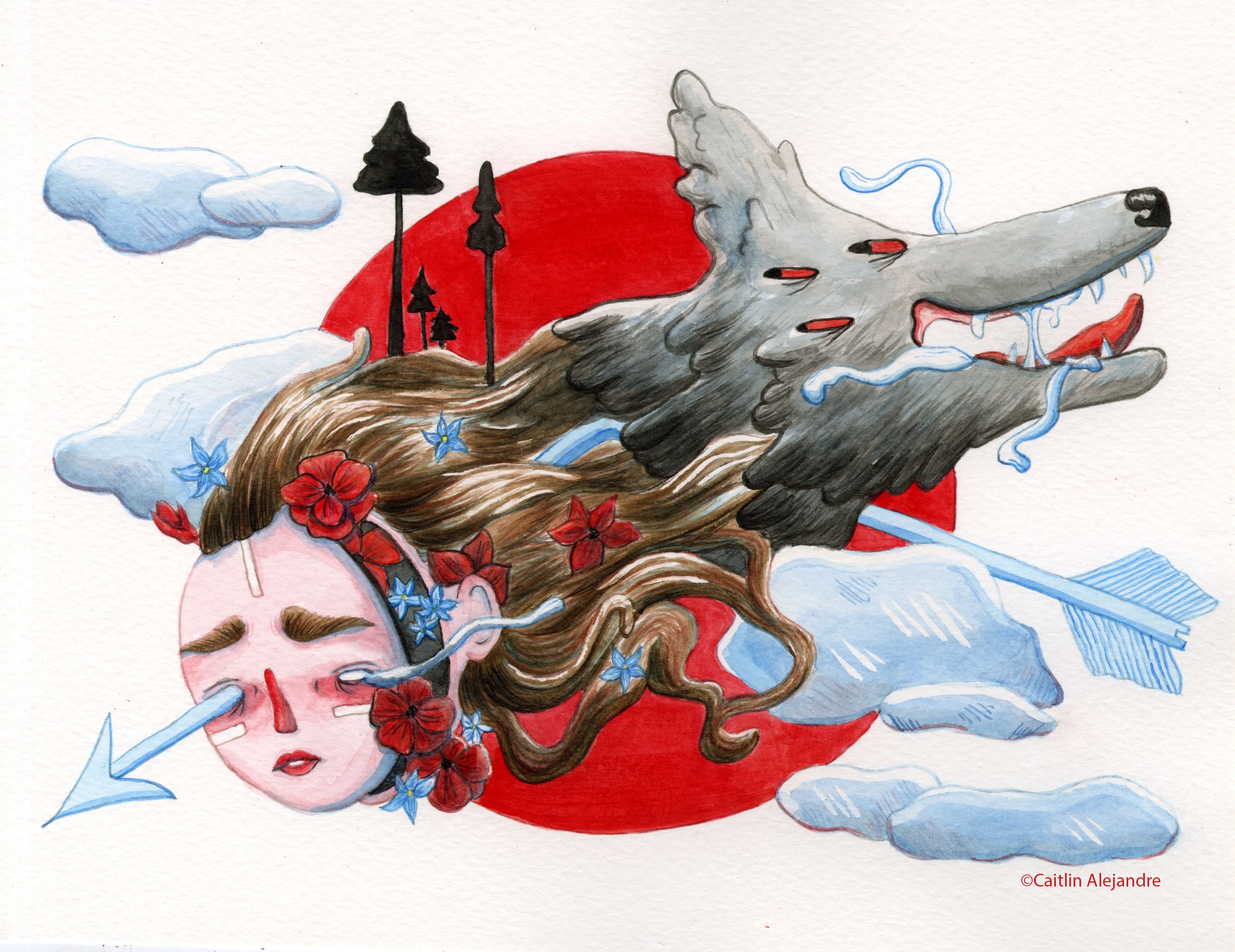 "Forget Me Not". Watercolor. 2022. 8" x 10".