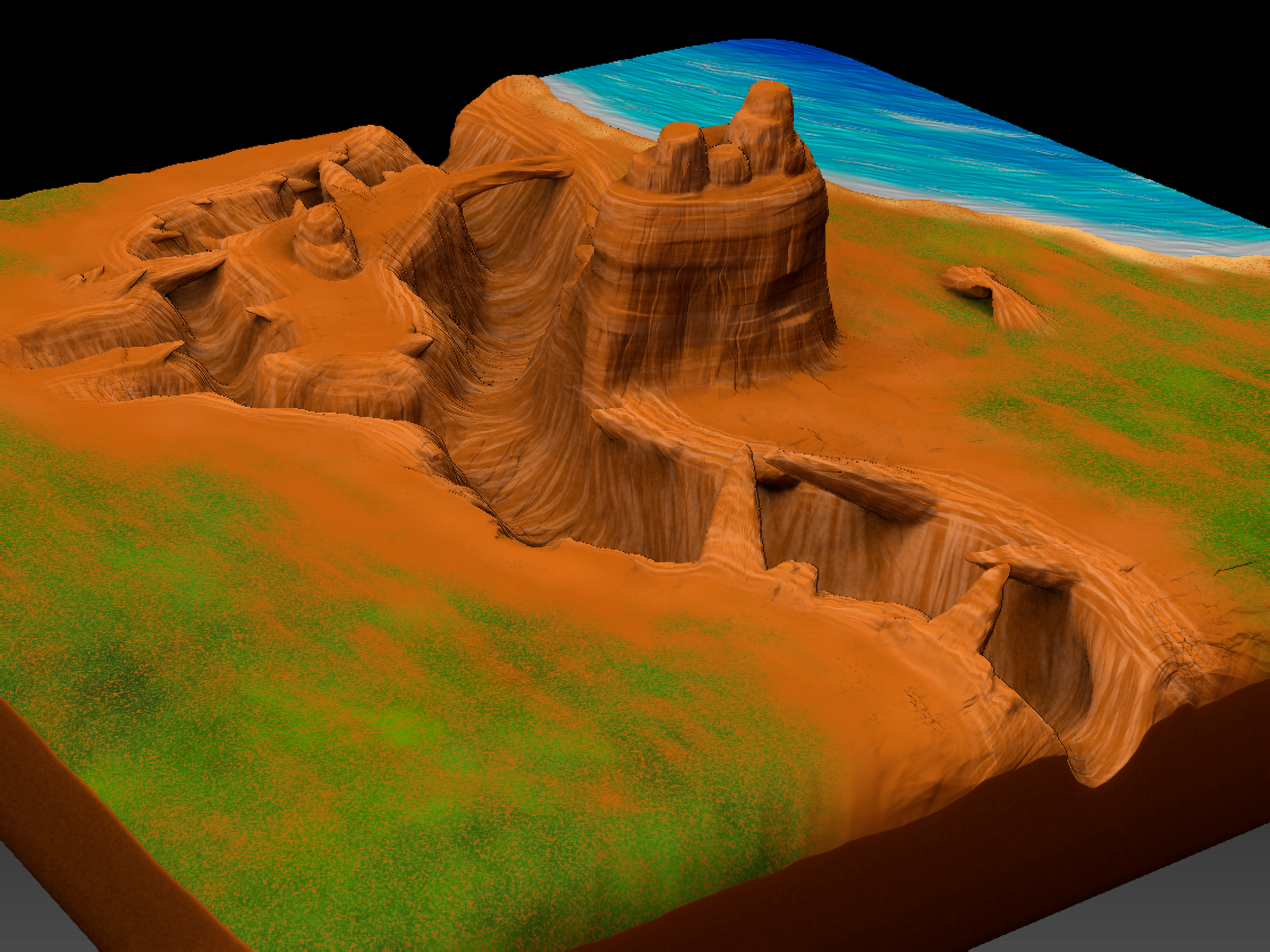 Terrain Study 6, 2023, 17" x 11"