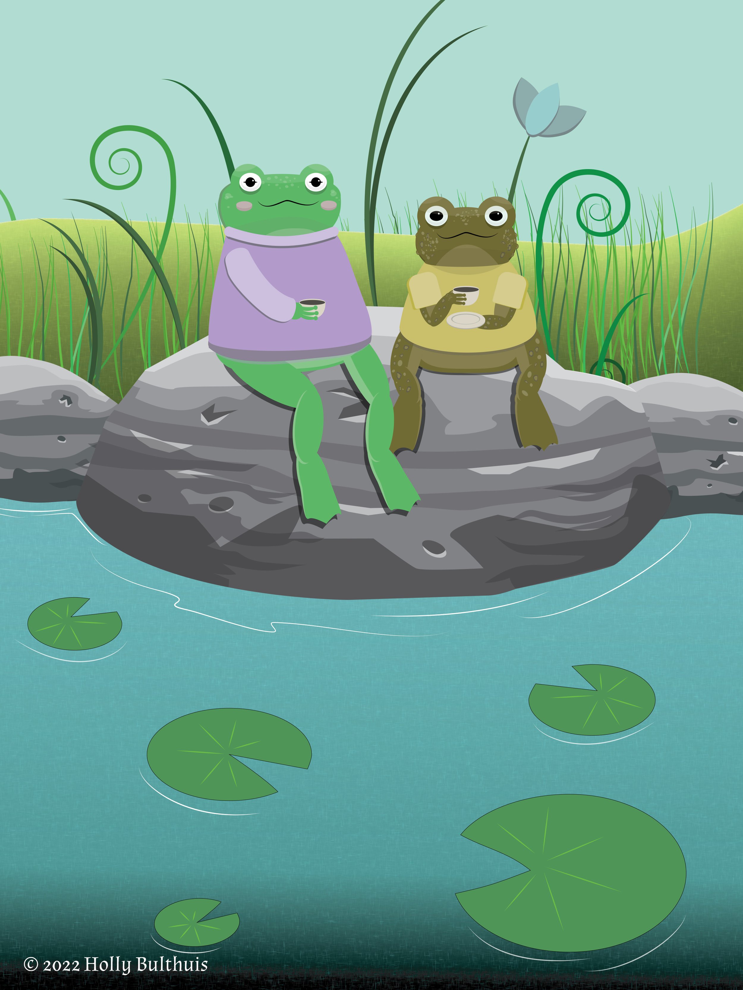 Frog and Toad, 2022, Illustrator, 6" x 9"
