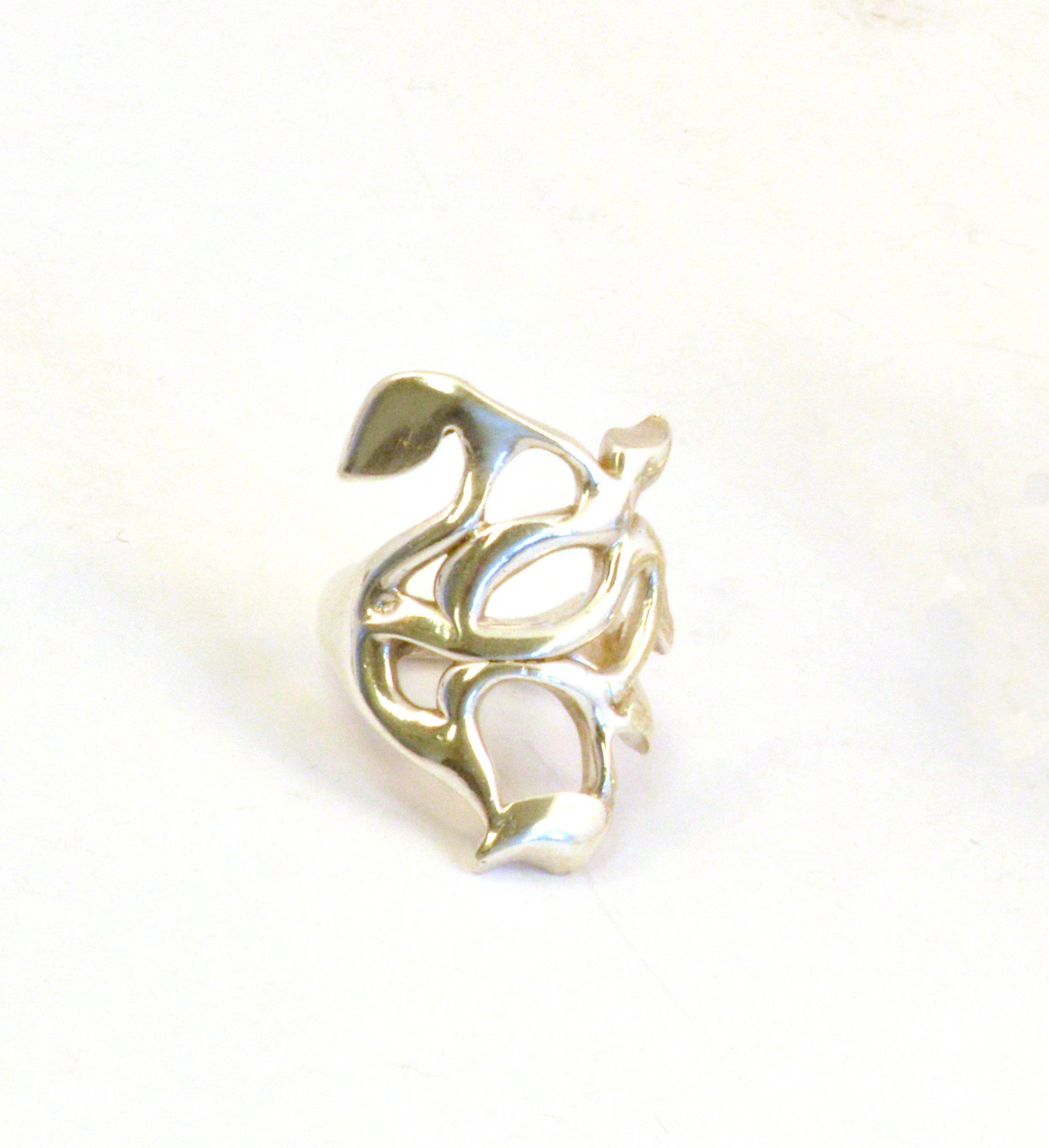 Vine Ring #1, Sterling Silver, 2022, .9 x.8