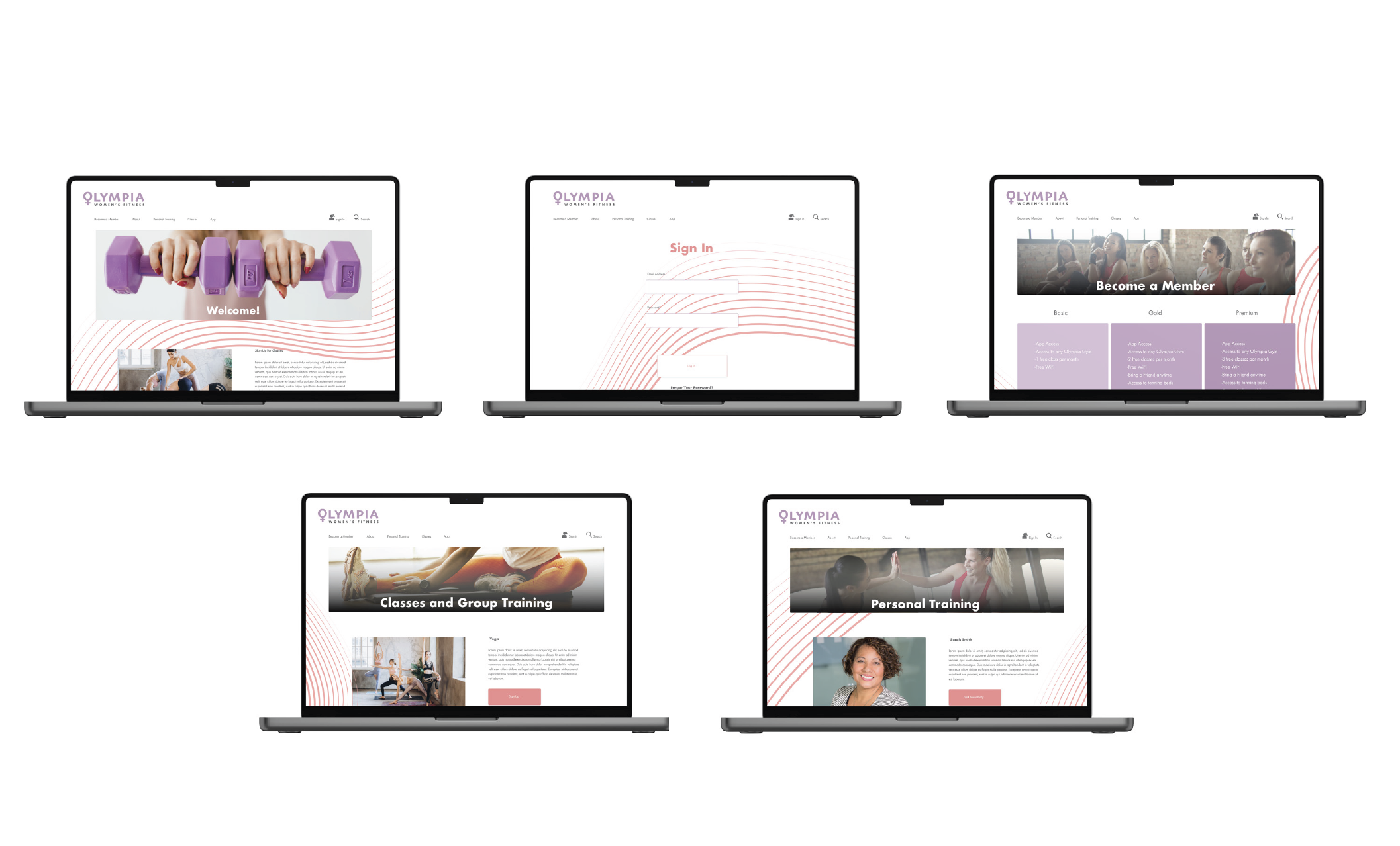 Mockup of Website