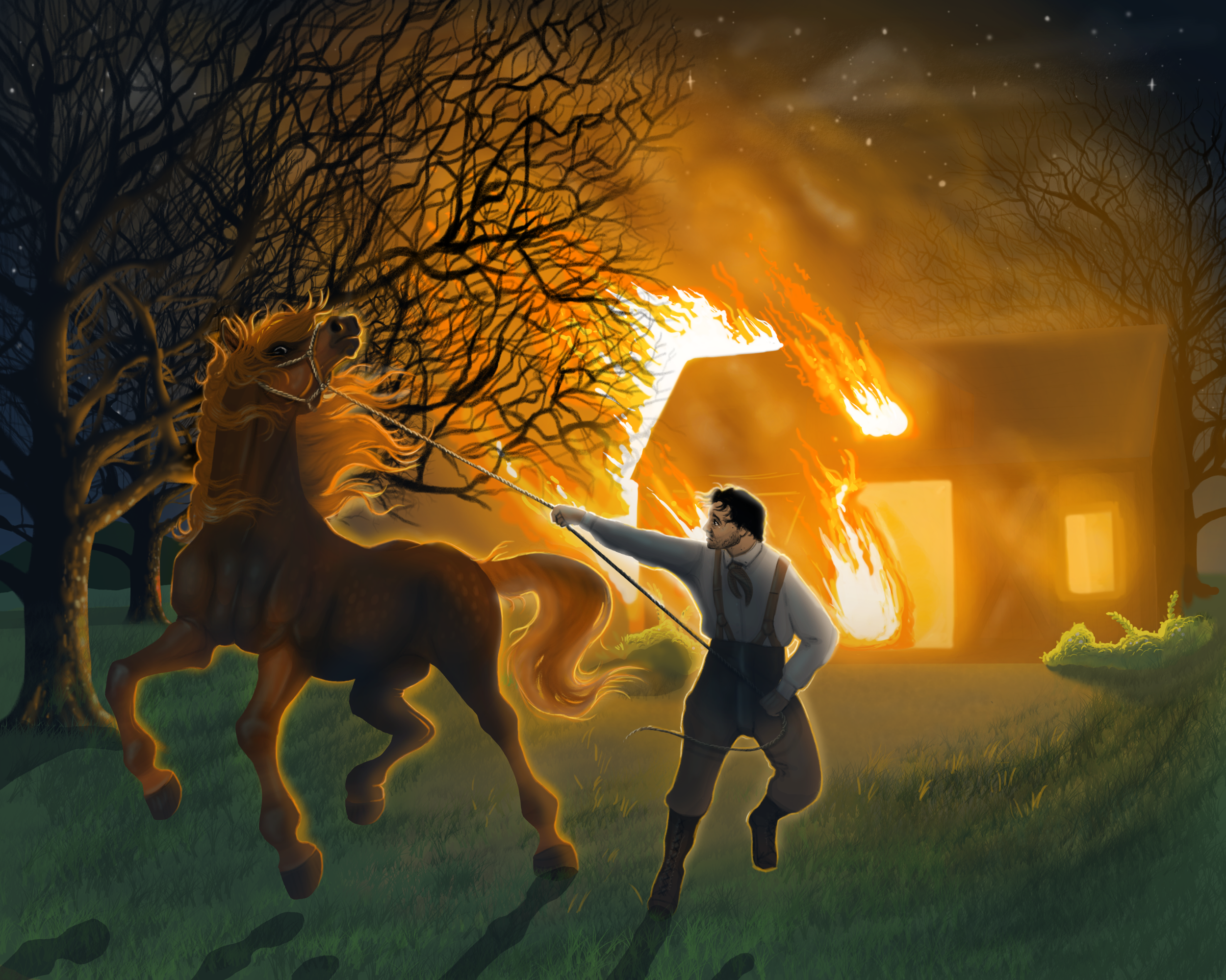 "Barn Fire Rescue" 2022
10" x 8" Adobe Photoshop