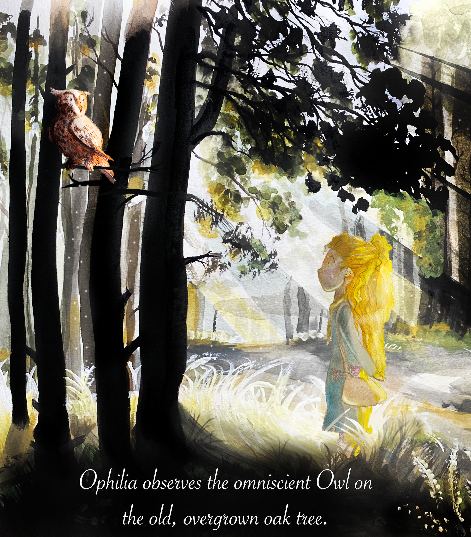"Letter O Page in Children's Book" 2022
13" x 15" Watercolor and Adobe Photoshop
