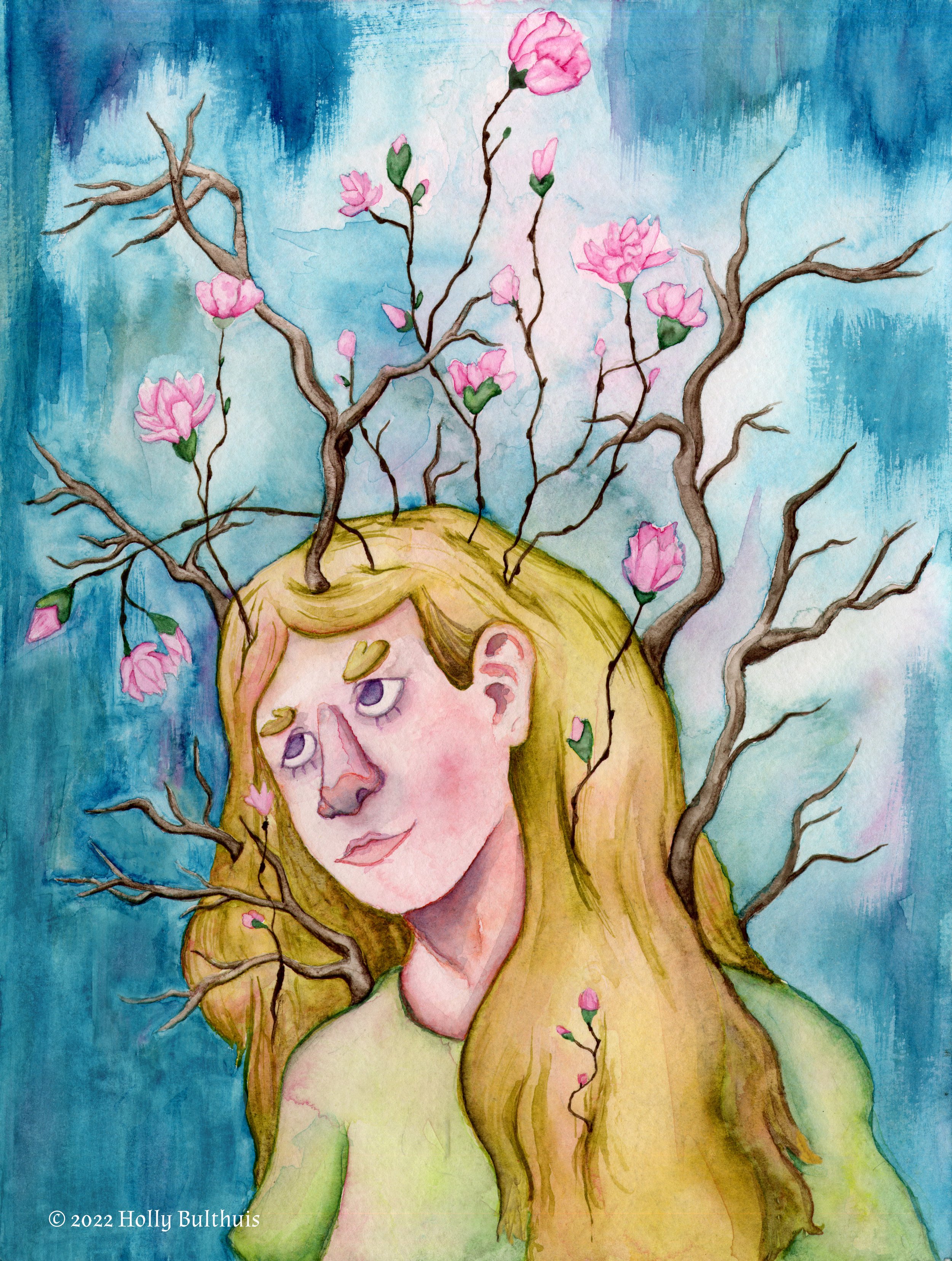 Flower Girl, 2022, Watercolor, 9" x 12"