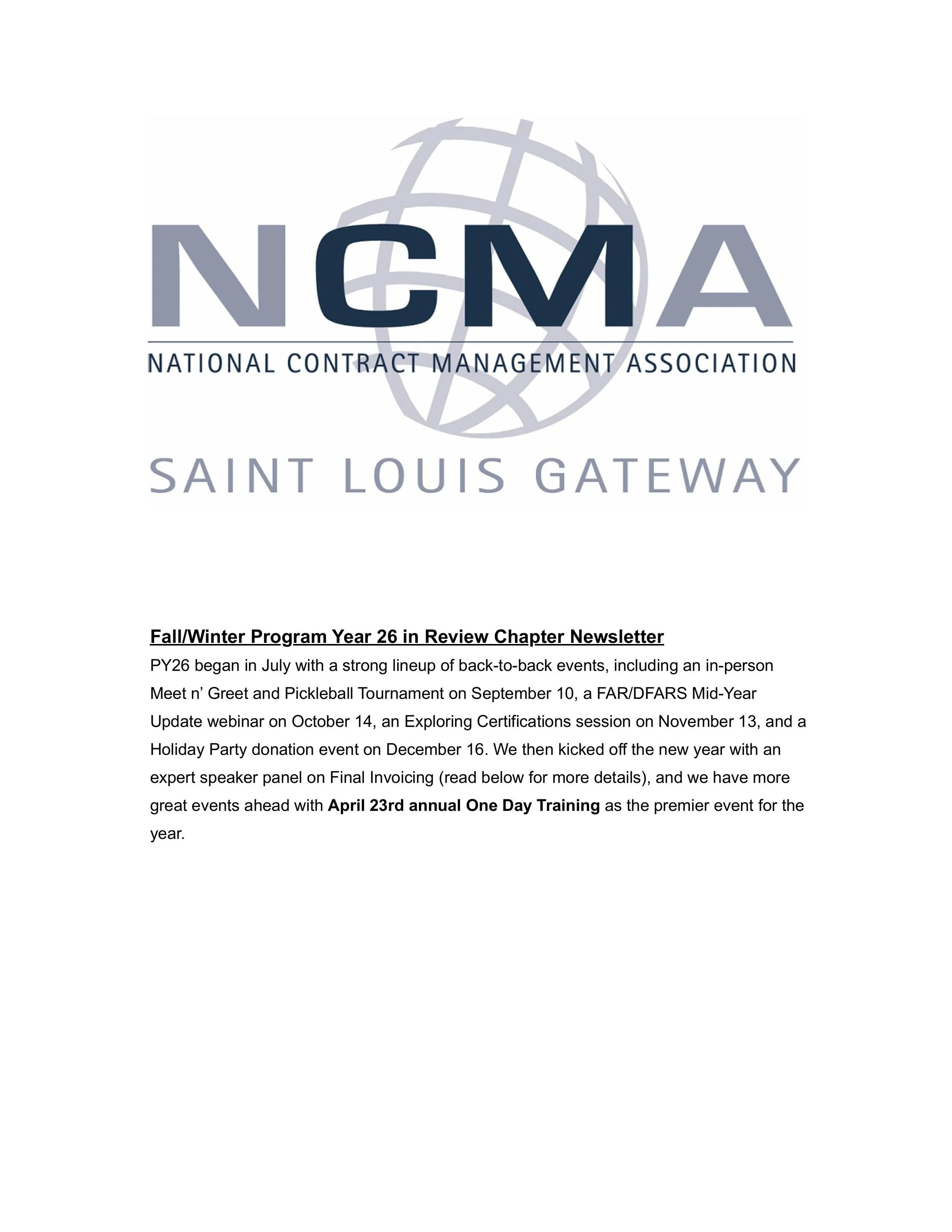 2025 Fall / Winter Newsletter