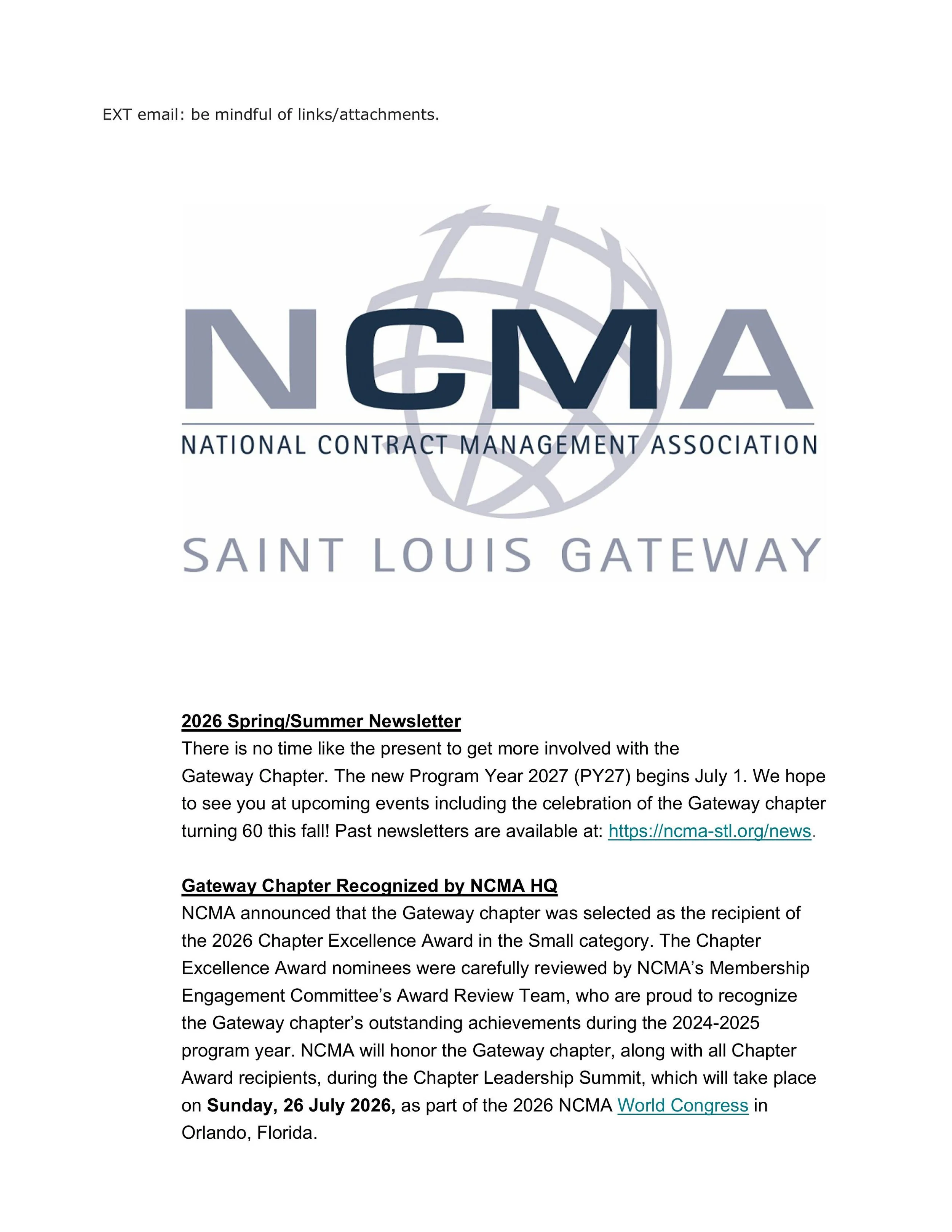 2026 Spring / Summer Newsletter