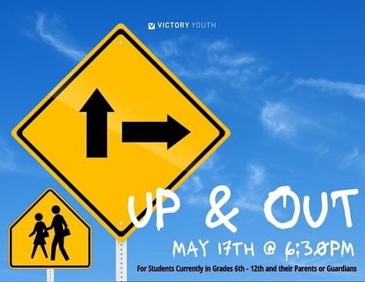 Up and Out Night is this Wednesday at 6:30 PM! All youth students and parents are invited to join us for dinner, dessert, and a bon fire.