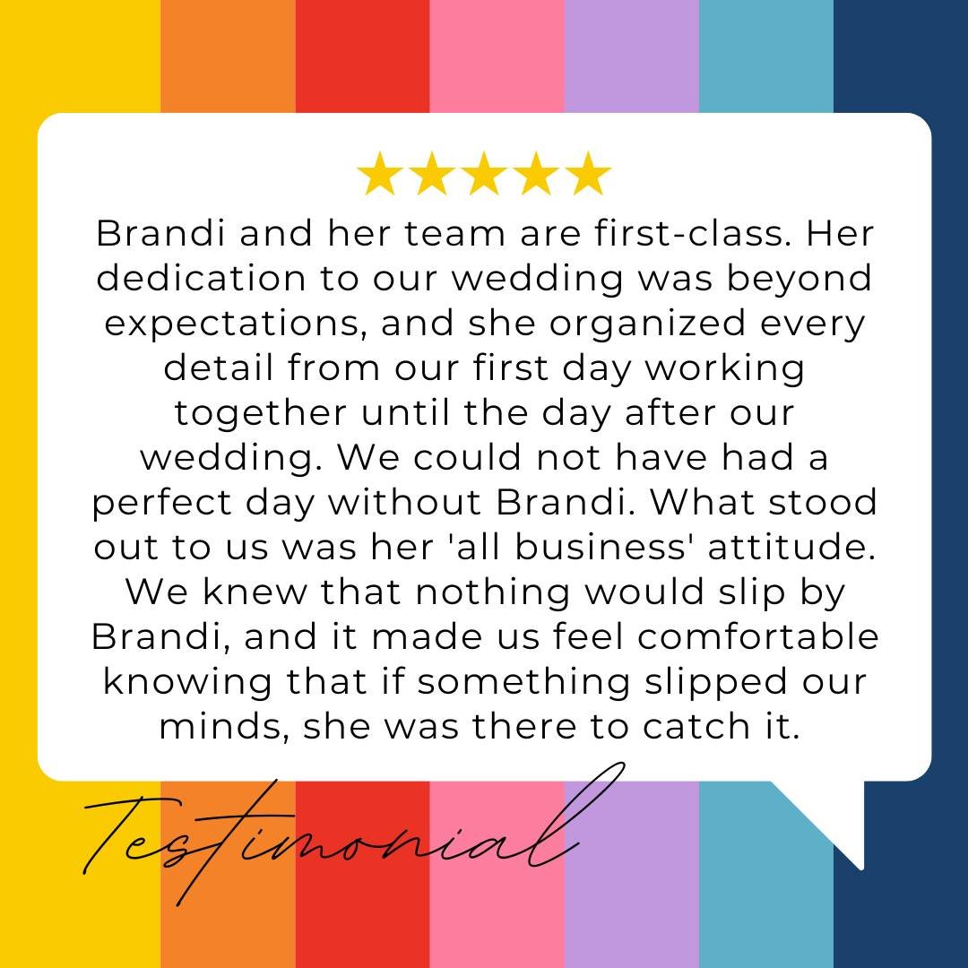 &ldquo;Her dedication to our wedding was beyond expectations&mdash;she organized every detail from start to finish.&rdquo; 🫶🏻
