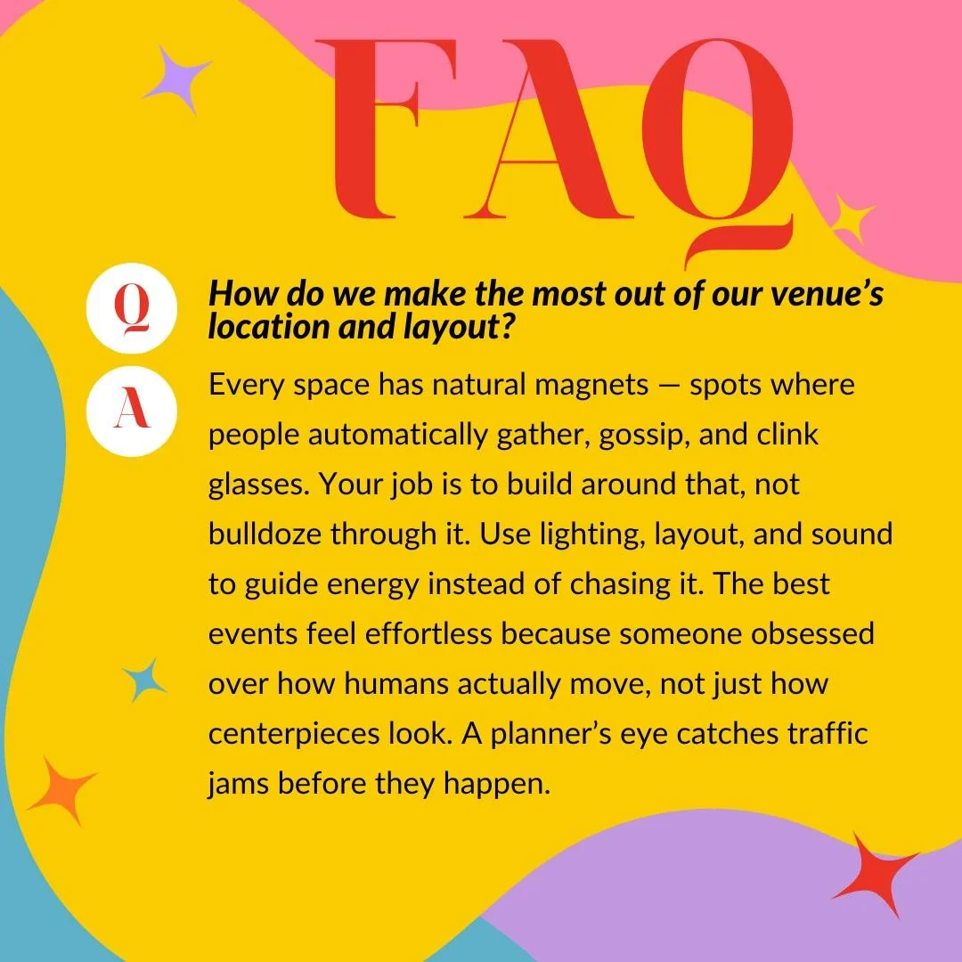 You can have $10k in flowers, but if the bar line blocks the bathrooms all night, the florals may not be the only thing they remember. #weddingplanneradvice #weddingtipsandtricks